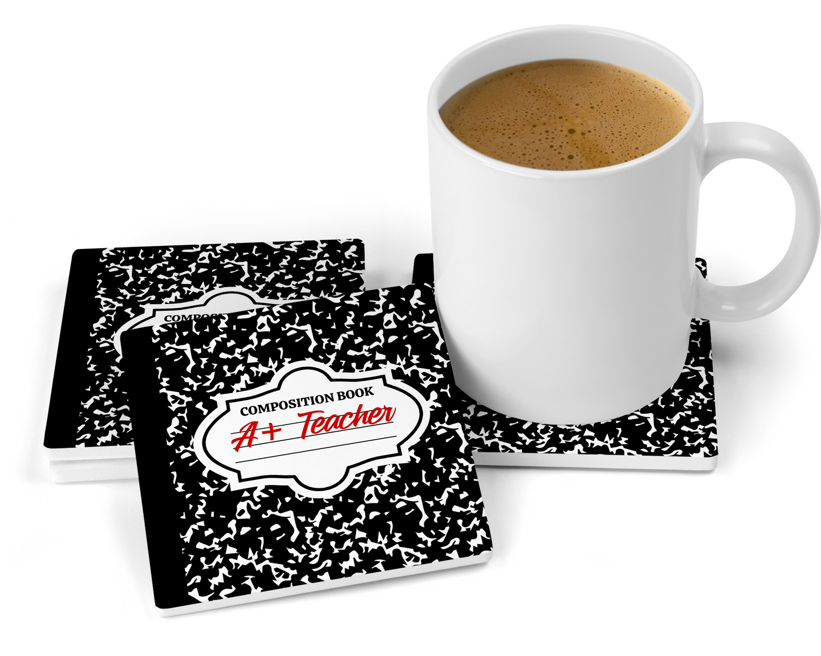 Composition Book Teacher Coasters