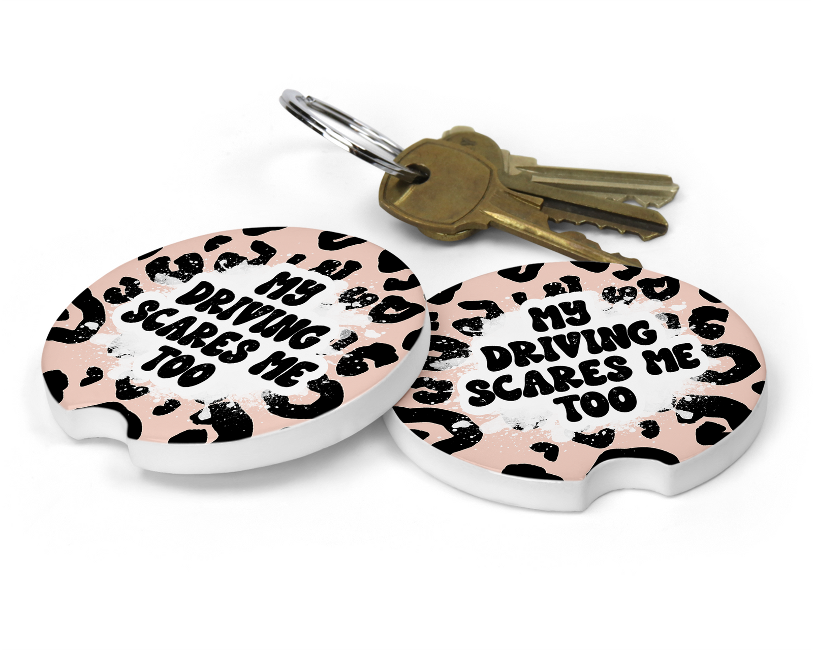 My Driving Scares Me Ceramic Car Coasters