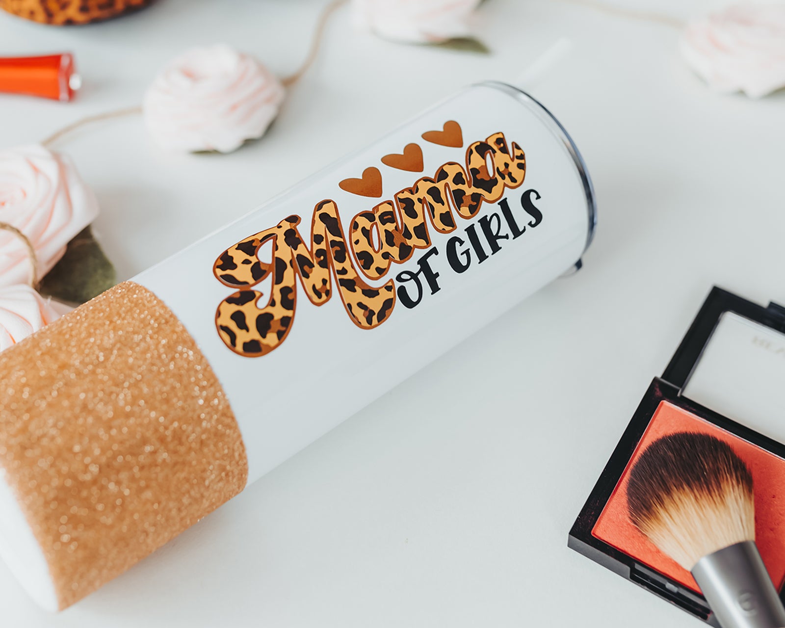 Mama of Girls Skinny Tumbler