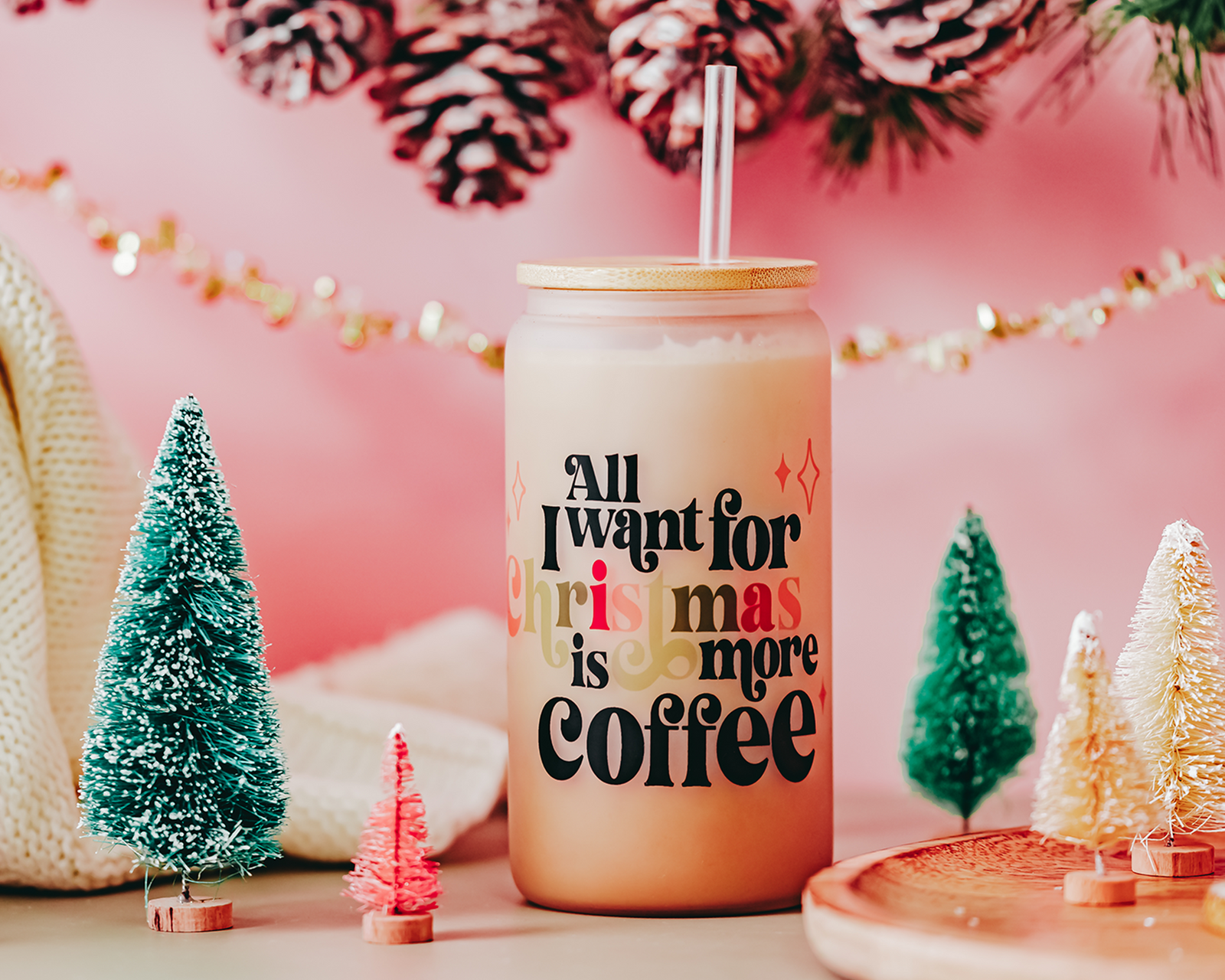 All I Want For Christmas Glass Can Tumbler