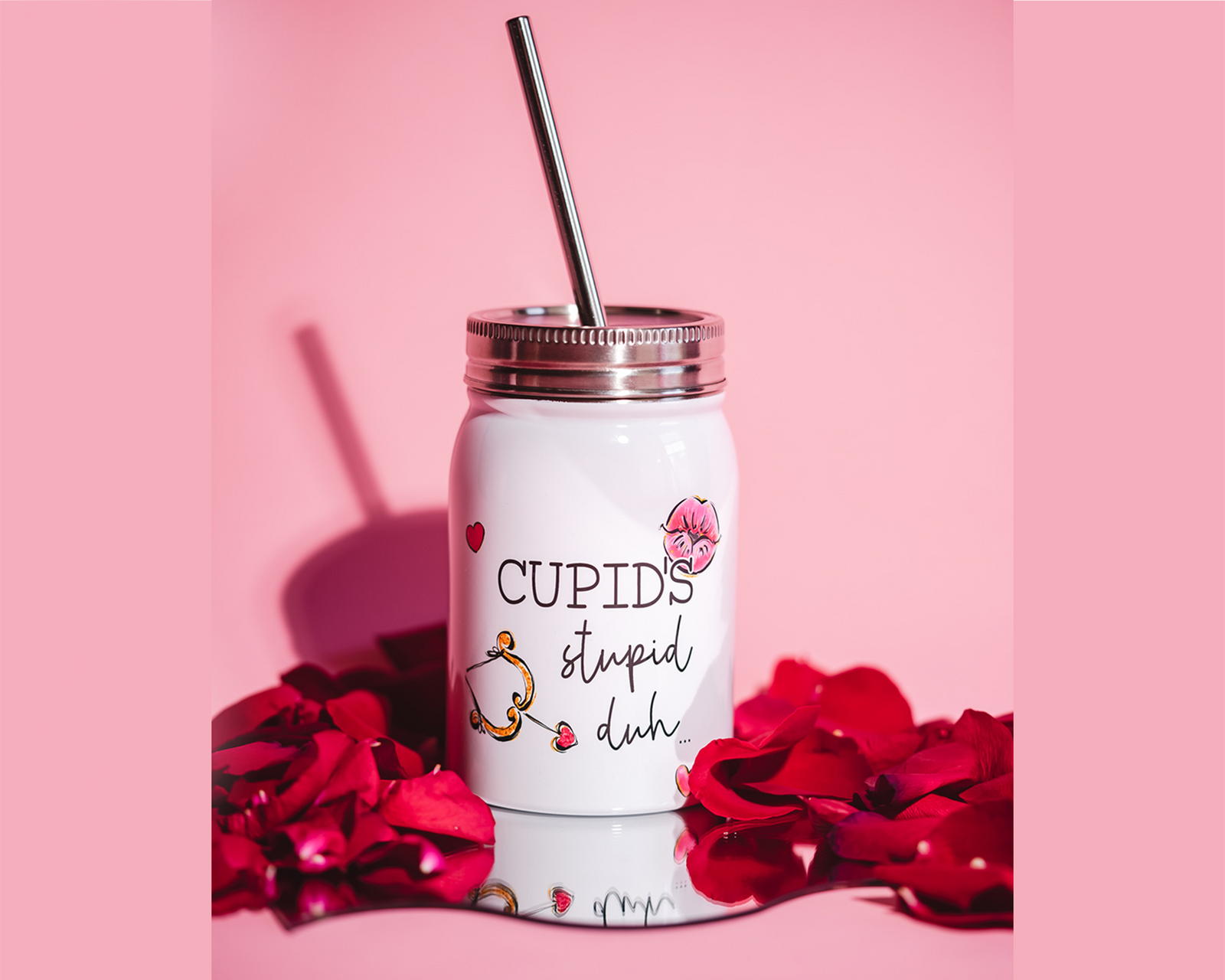 Cupid's Stupid Duh Mason Jar Tumbler