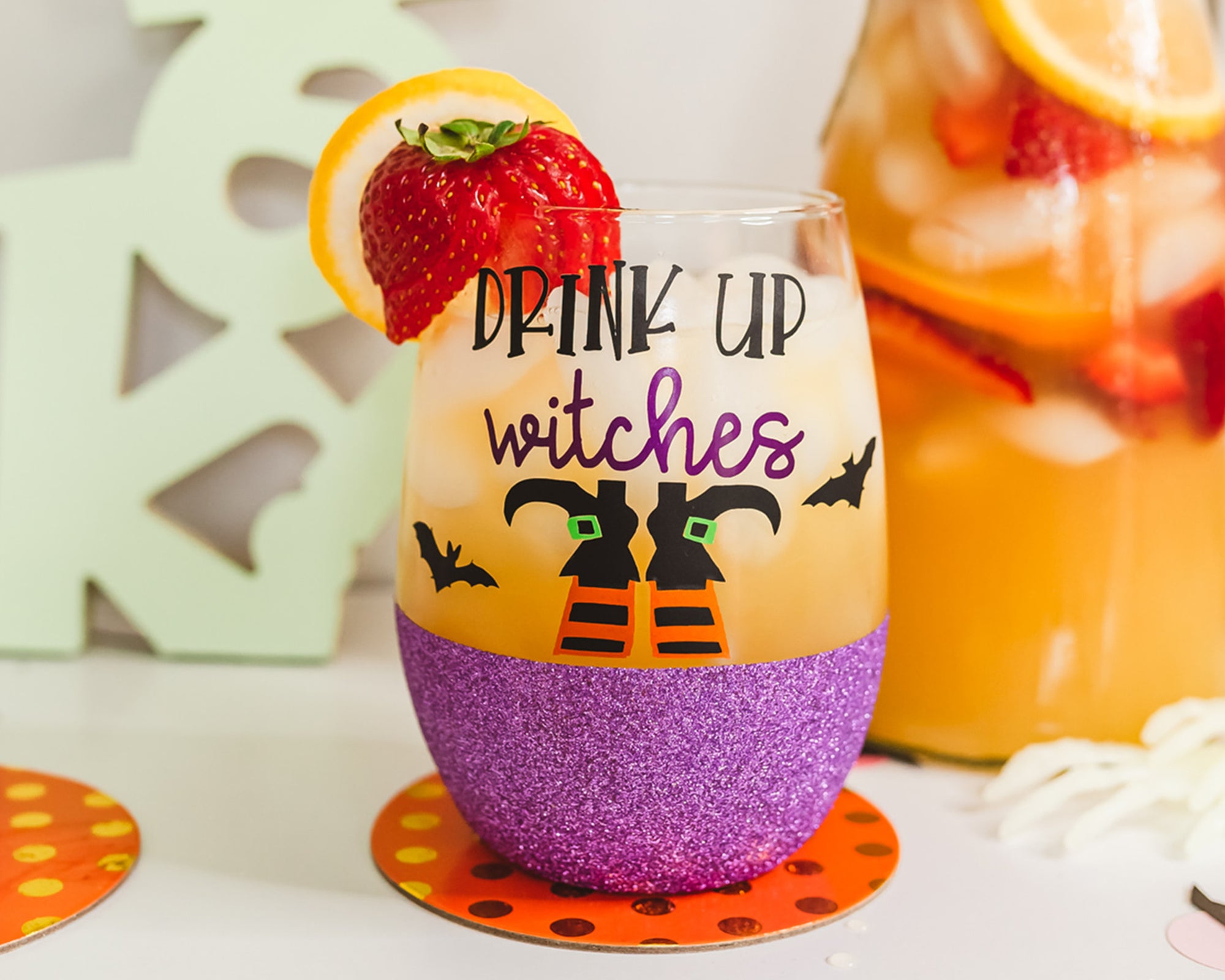 Drink Up Witches Wine Glass