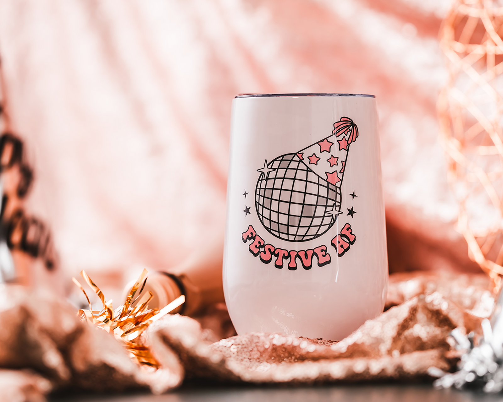 Festive AF Wine Tumbler