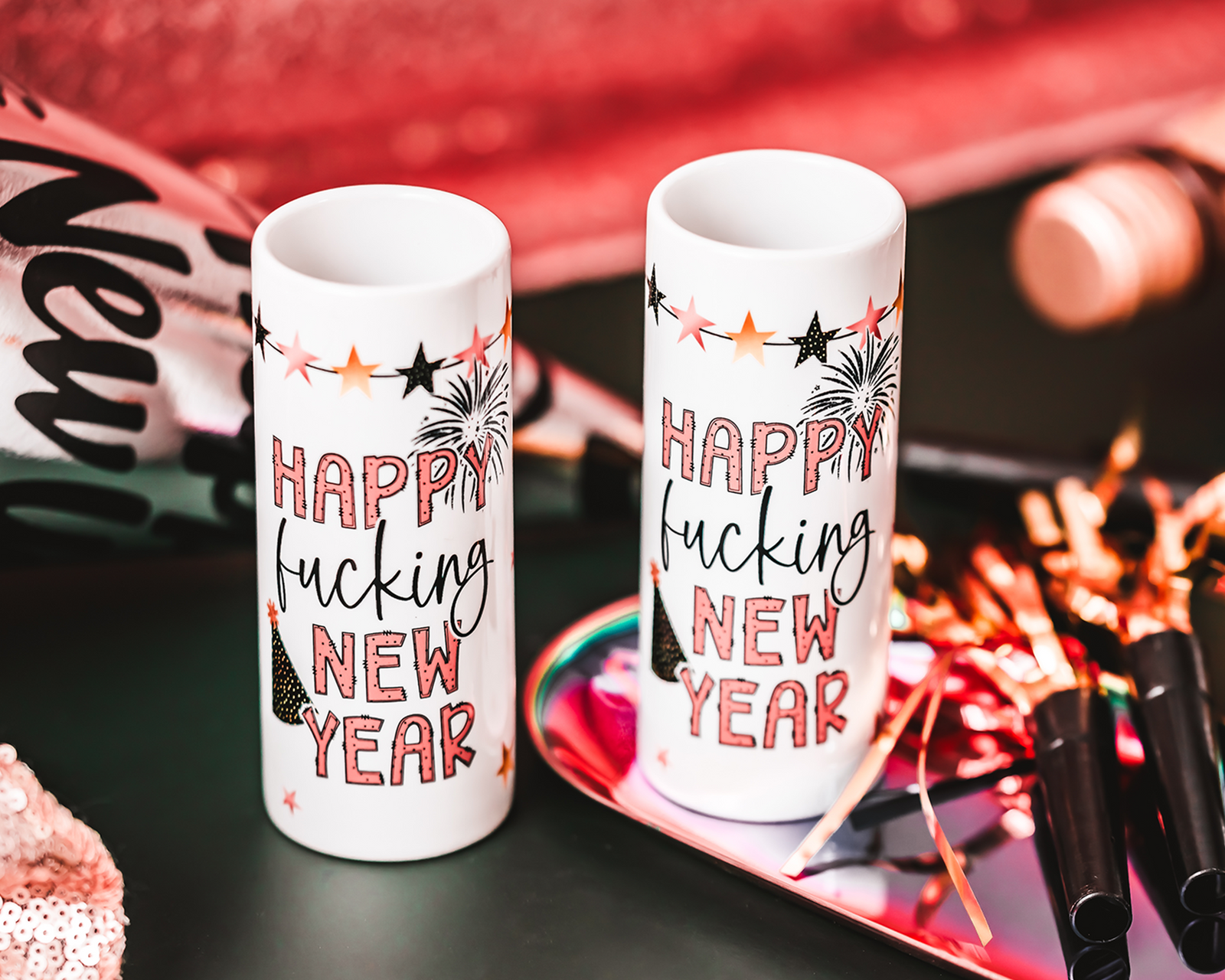 Happy F*cking New Year Shot Gasses
