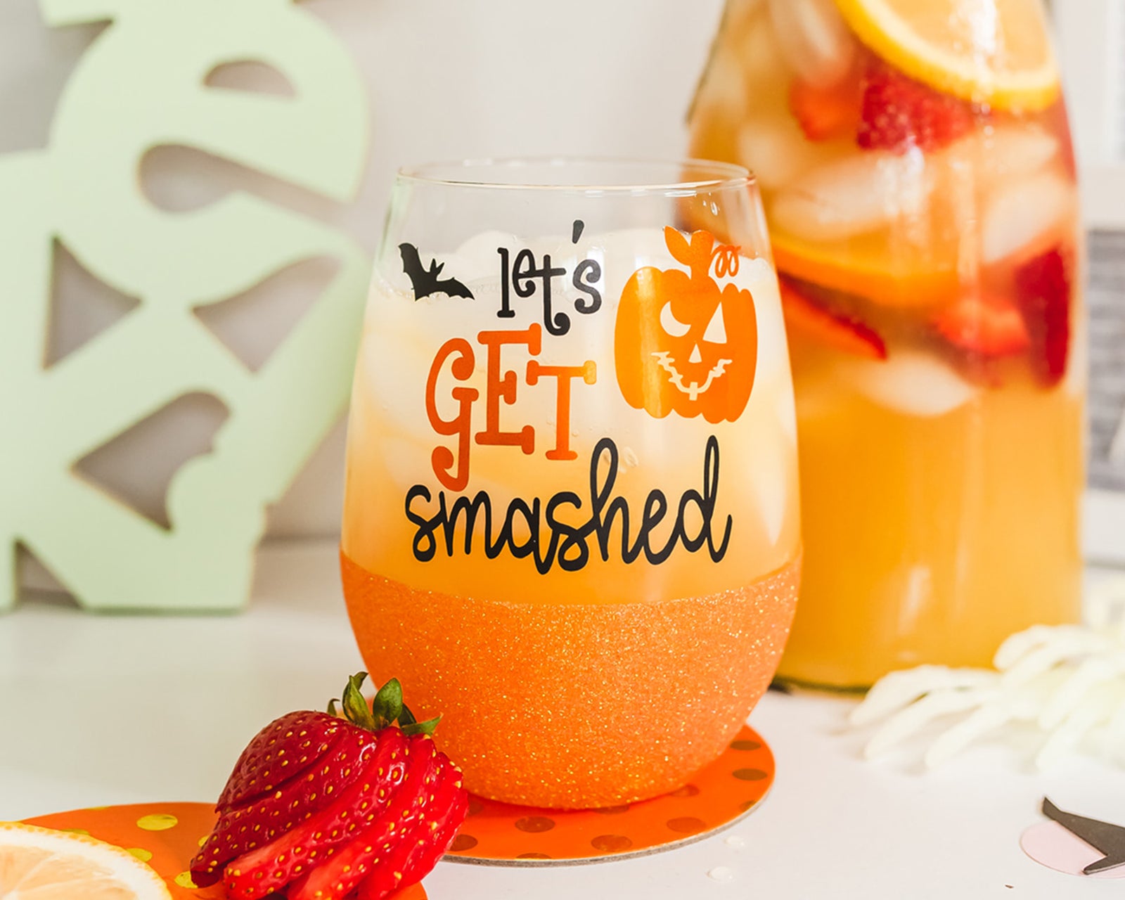 Let's Get Smashed Wine Glass