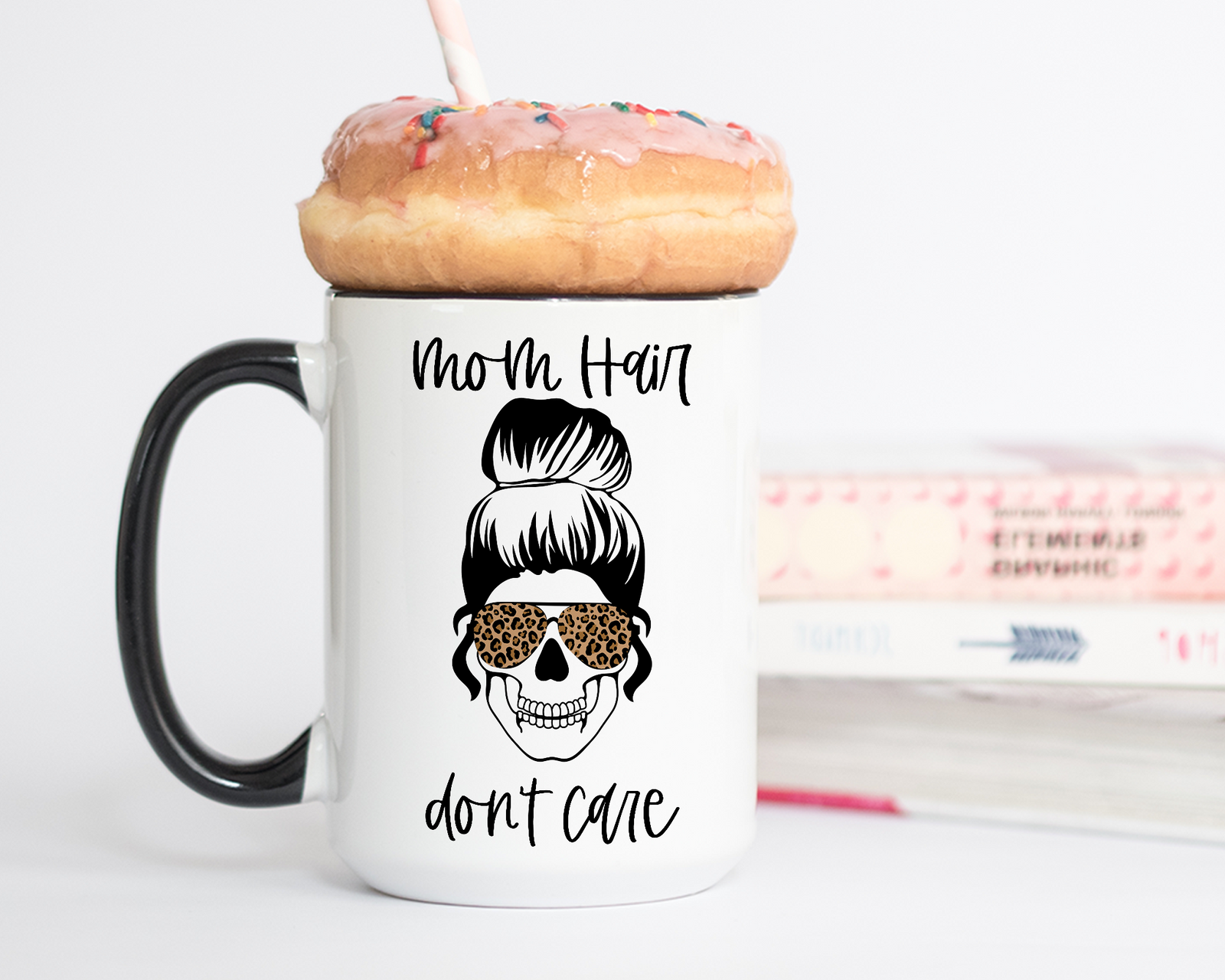Mom Hair Don't Care Skull Coffee Mug