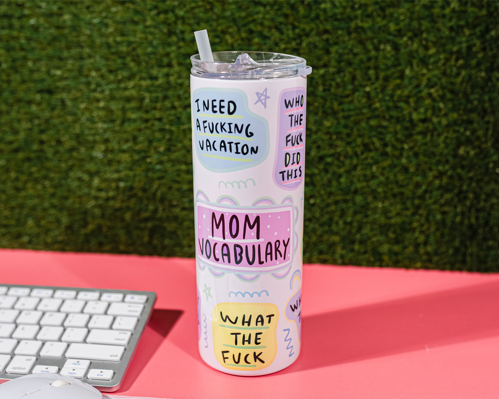 Mom Affirmations Skinny Tumbler