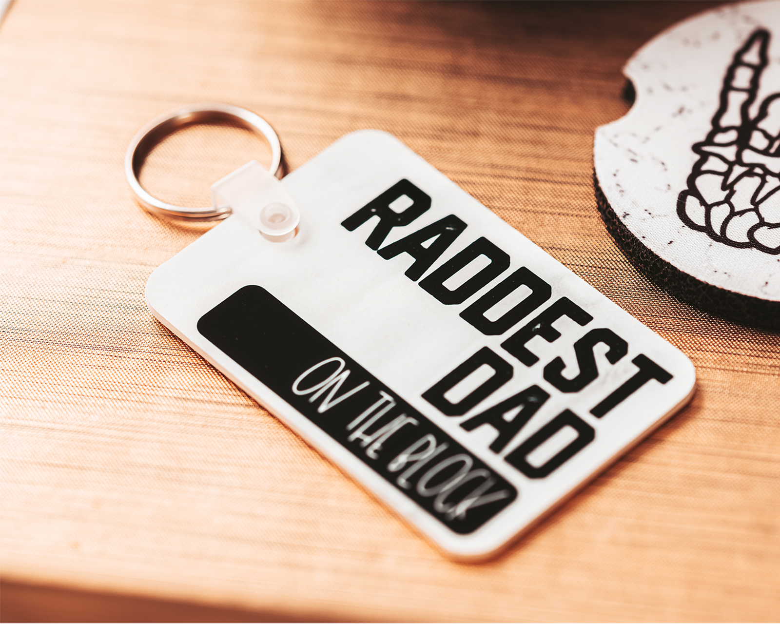 Raddest Dad On The block Keychain