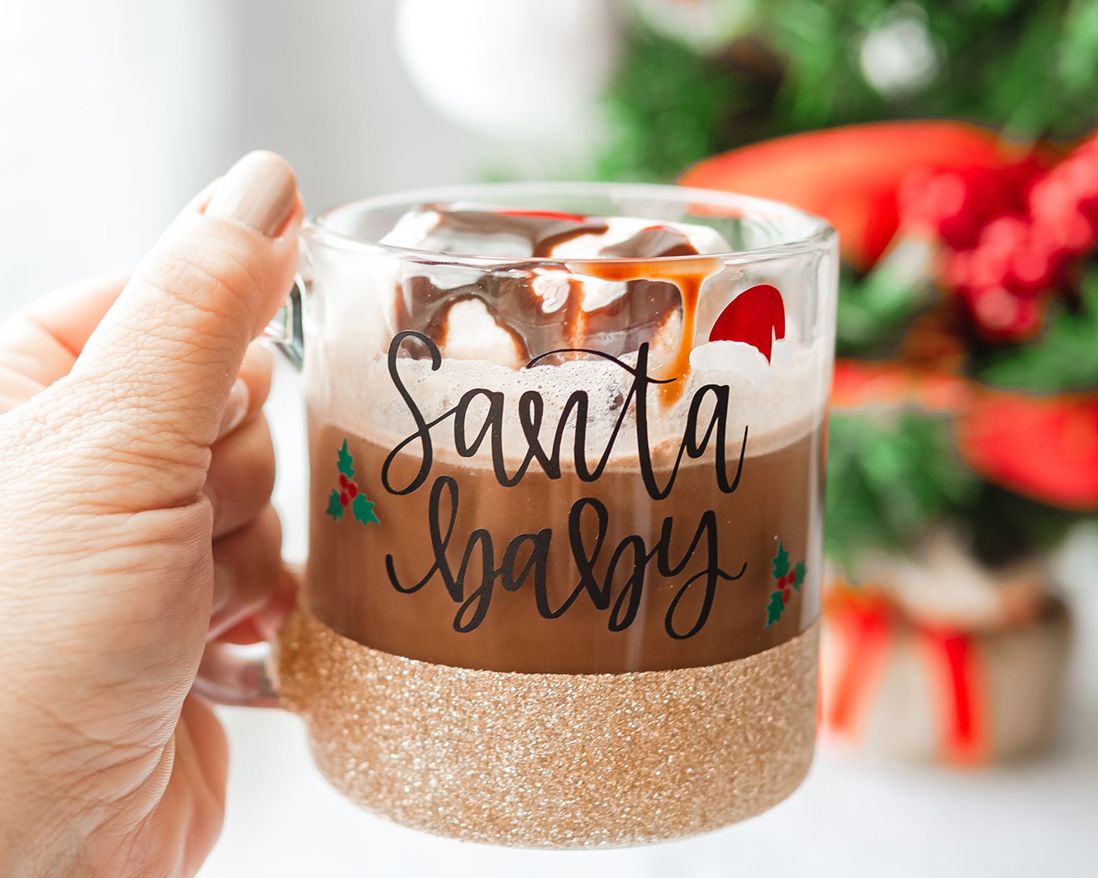 Santa Baby Glass Coffee Mug