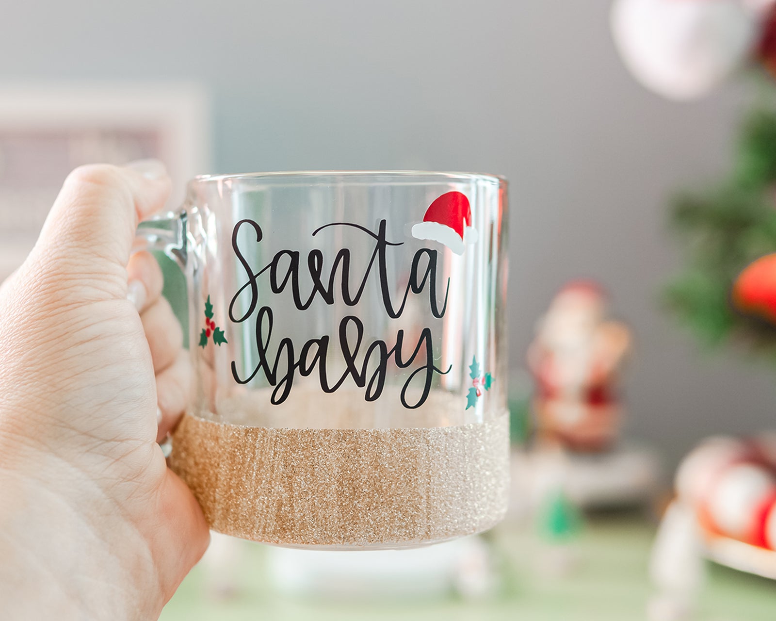 Santa Baby Glass Coffee Mug