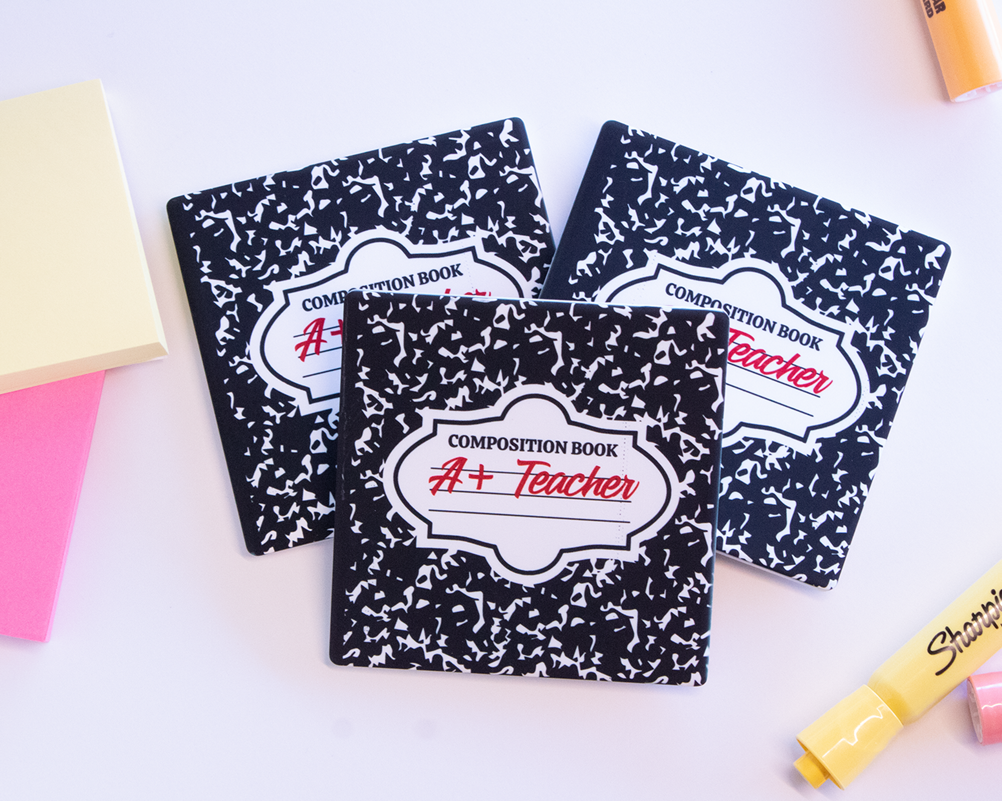 Composition Book Teacher Coasters