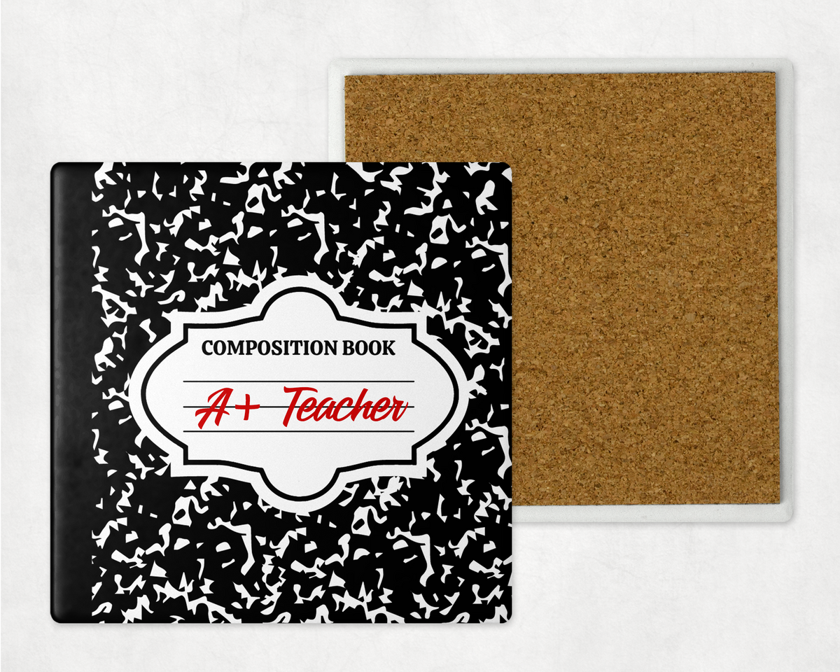 Composition Book Teacher Coasters