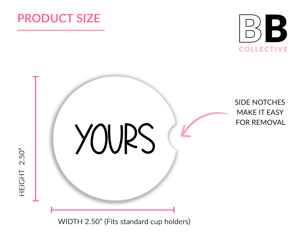 Mine &amp; Yours Ceramic Car Coasters