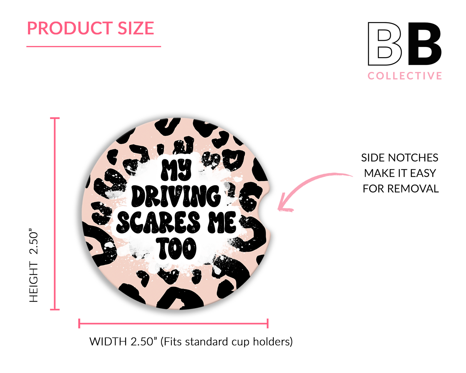 My Driving Scares Me Ceramic Car Coasters