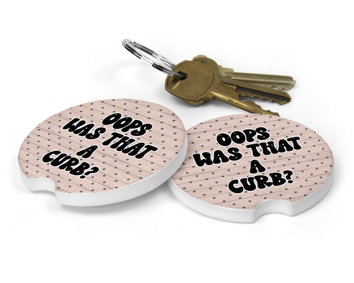 Oops Was That A Curb Ceramic Car Coasters