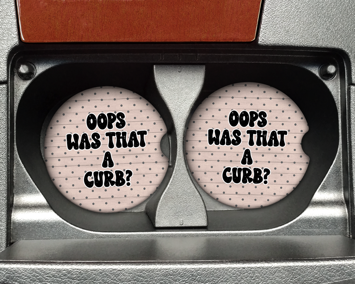 Oops Was That A Curb Ceramic Car Coasters