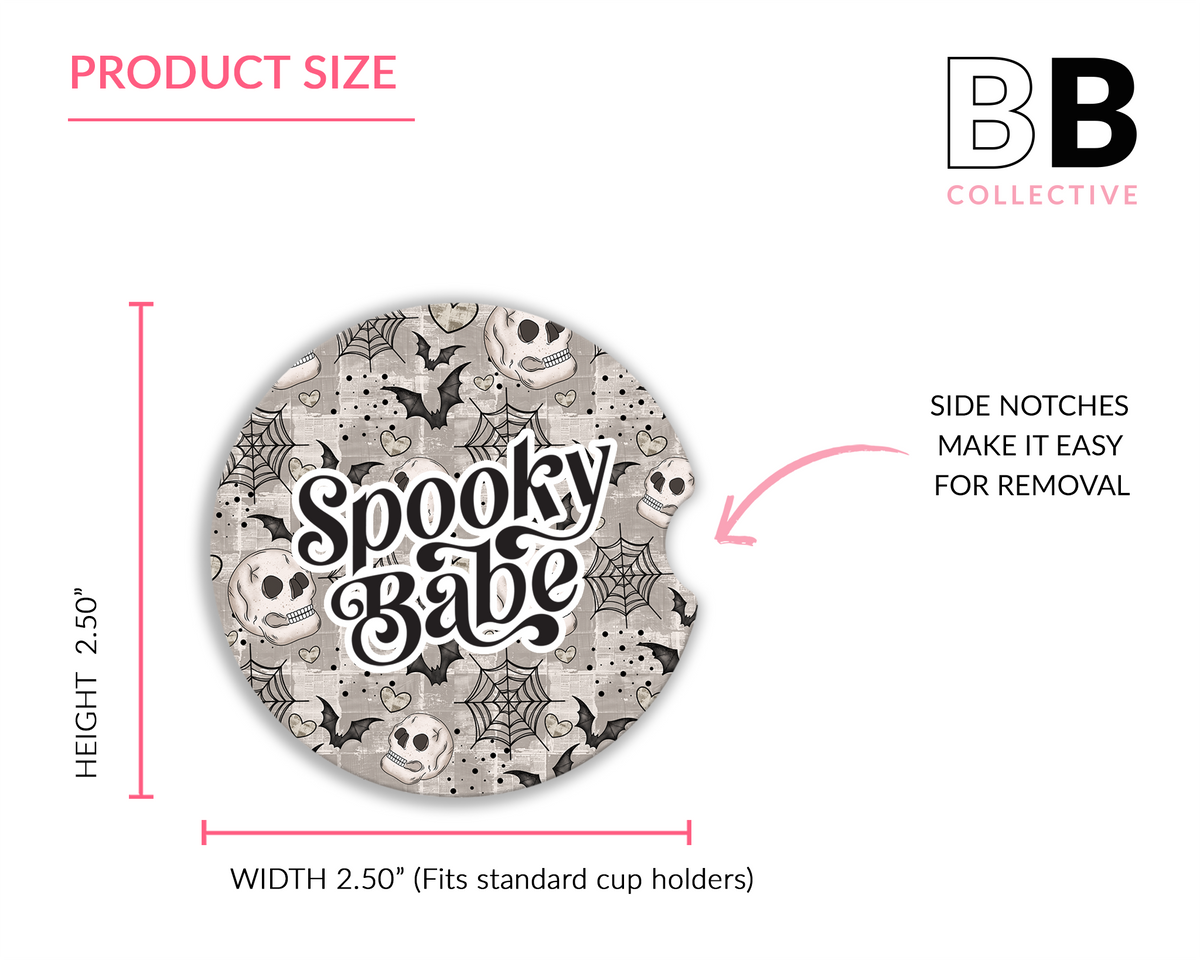 Spooky Babe Ceramic Car Coasters