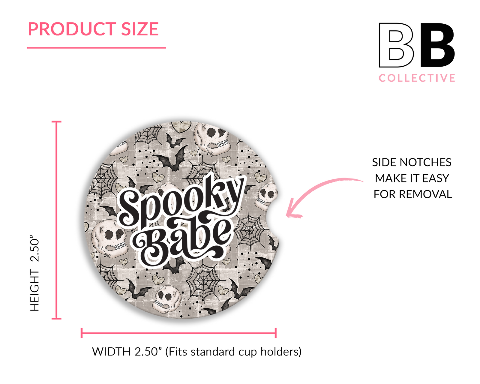 Spooky Babe Ceramic Car Coasters