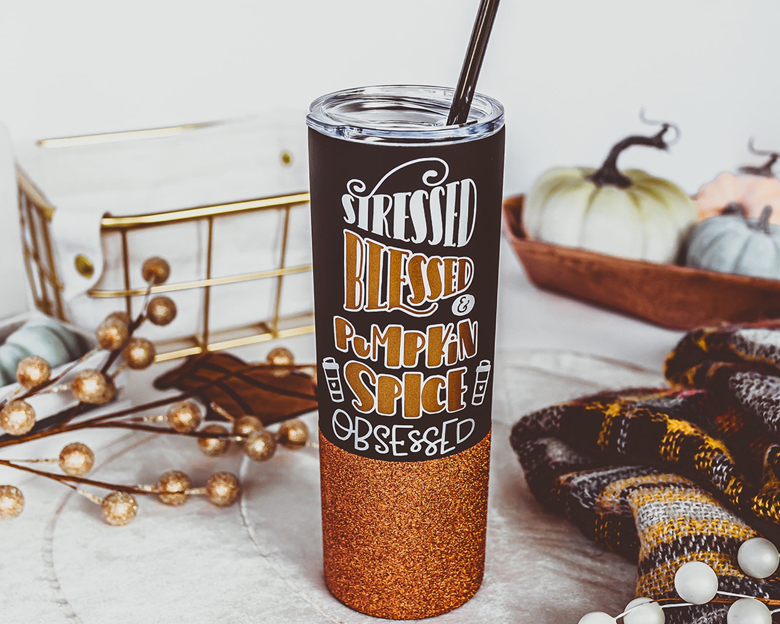 Pumpkin Spice Obsessed Skinny Tumbler