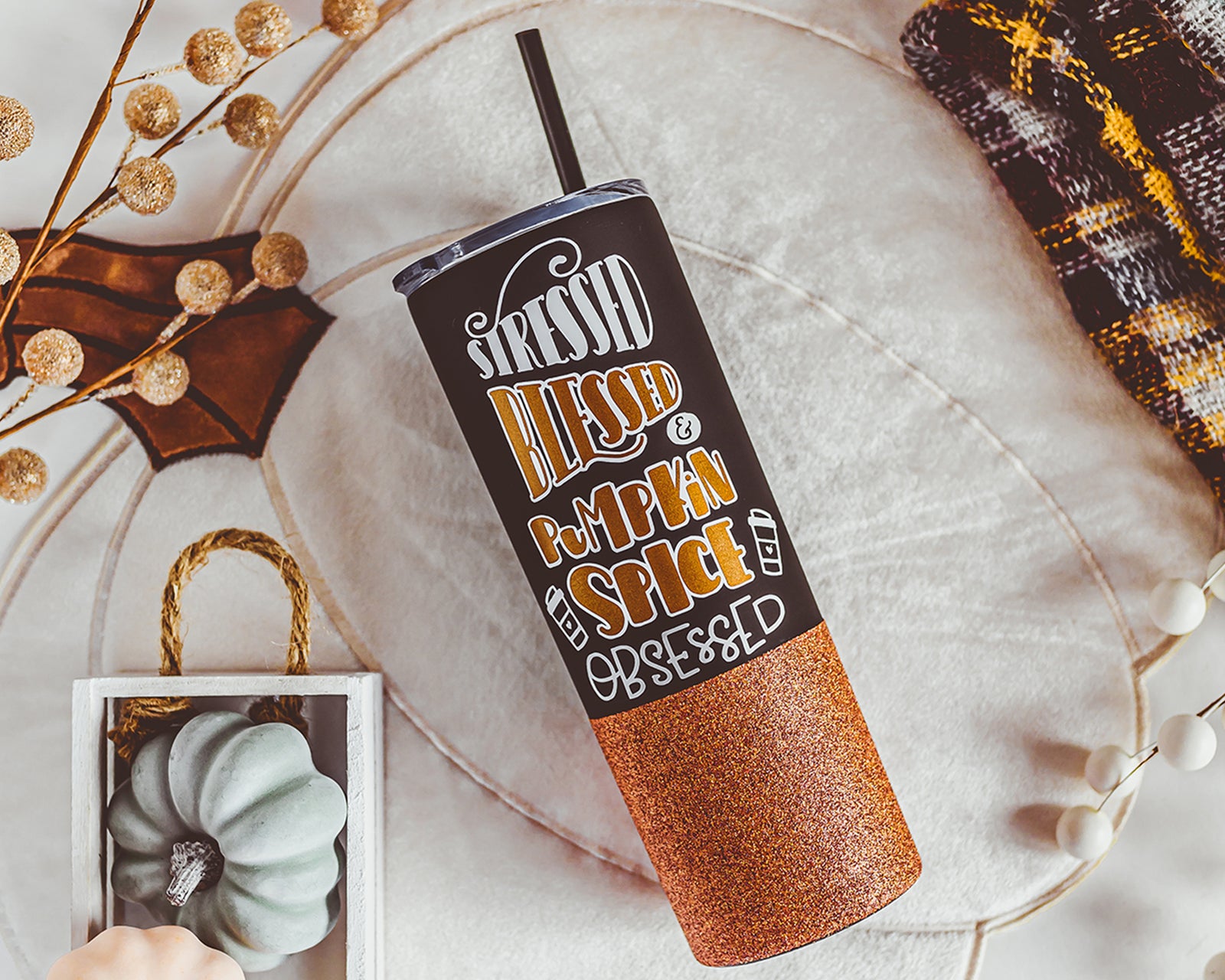 Pumpkin Spice Obsessed Skinny Tumbler