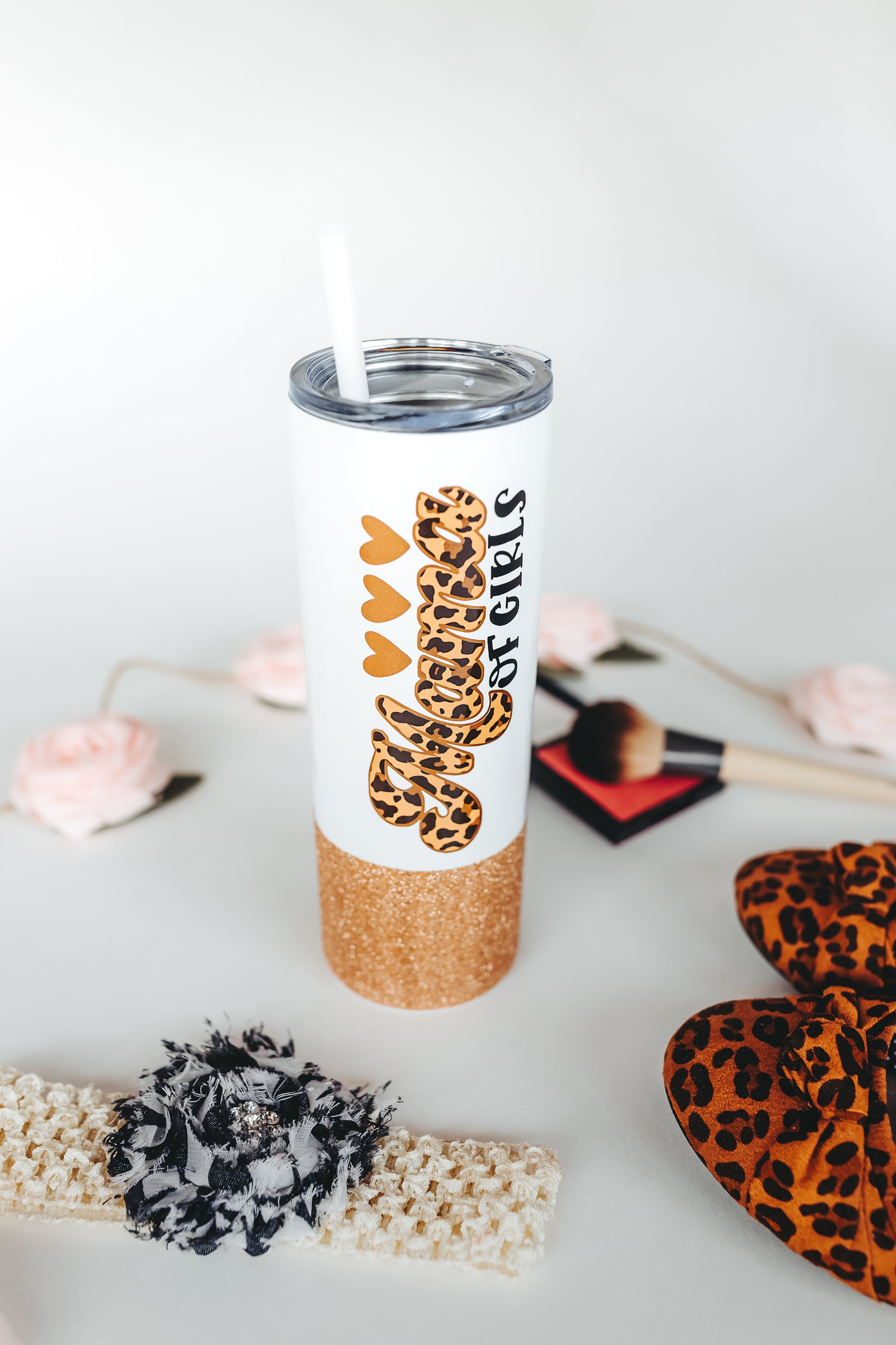 Mama of Girls Skinny Tumbler