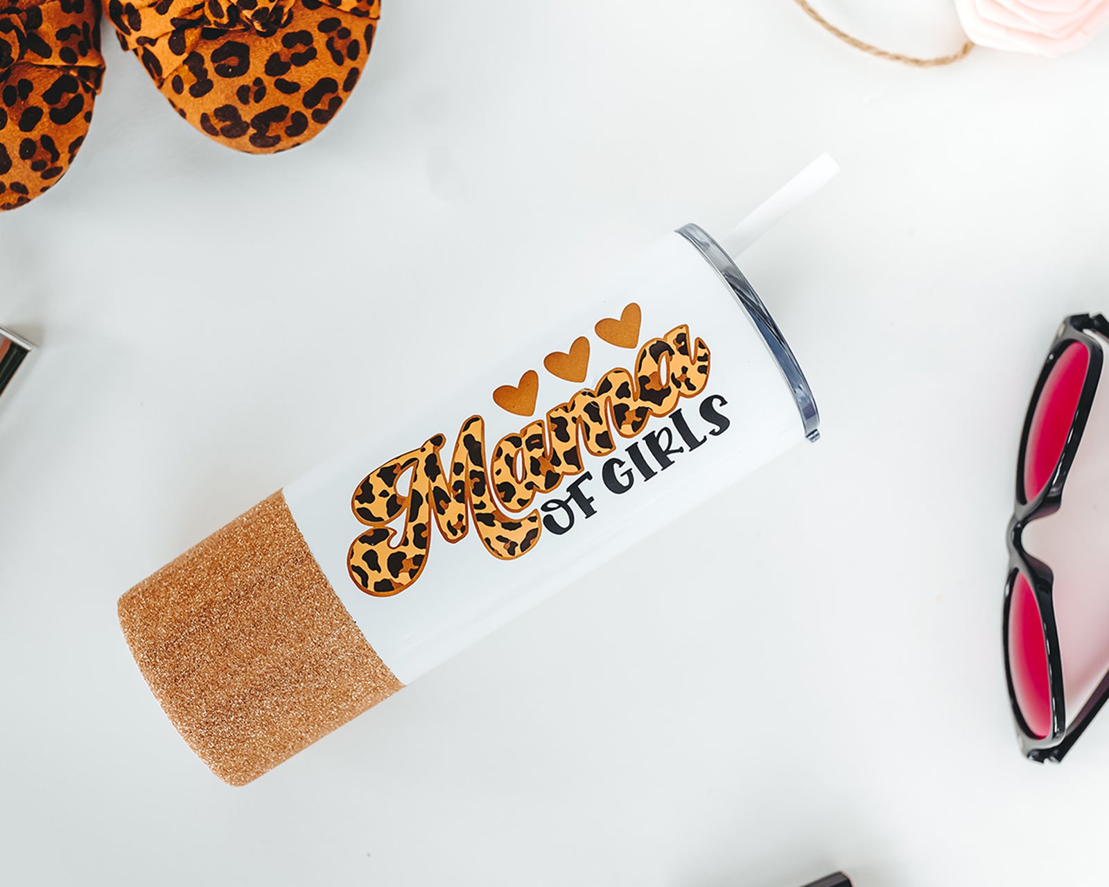 Mama of Girls Skinny Tumbler