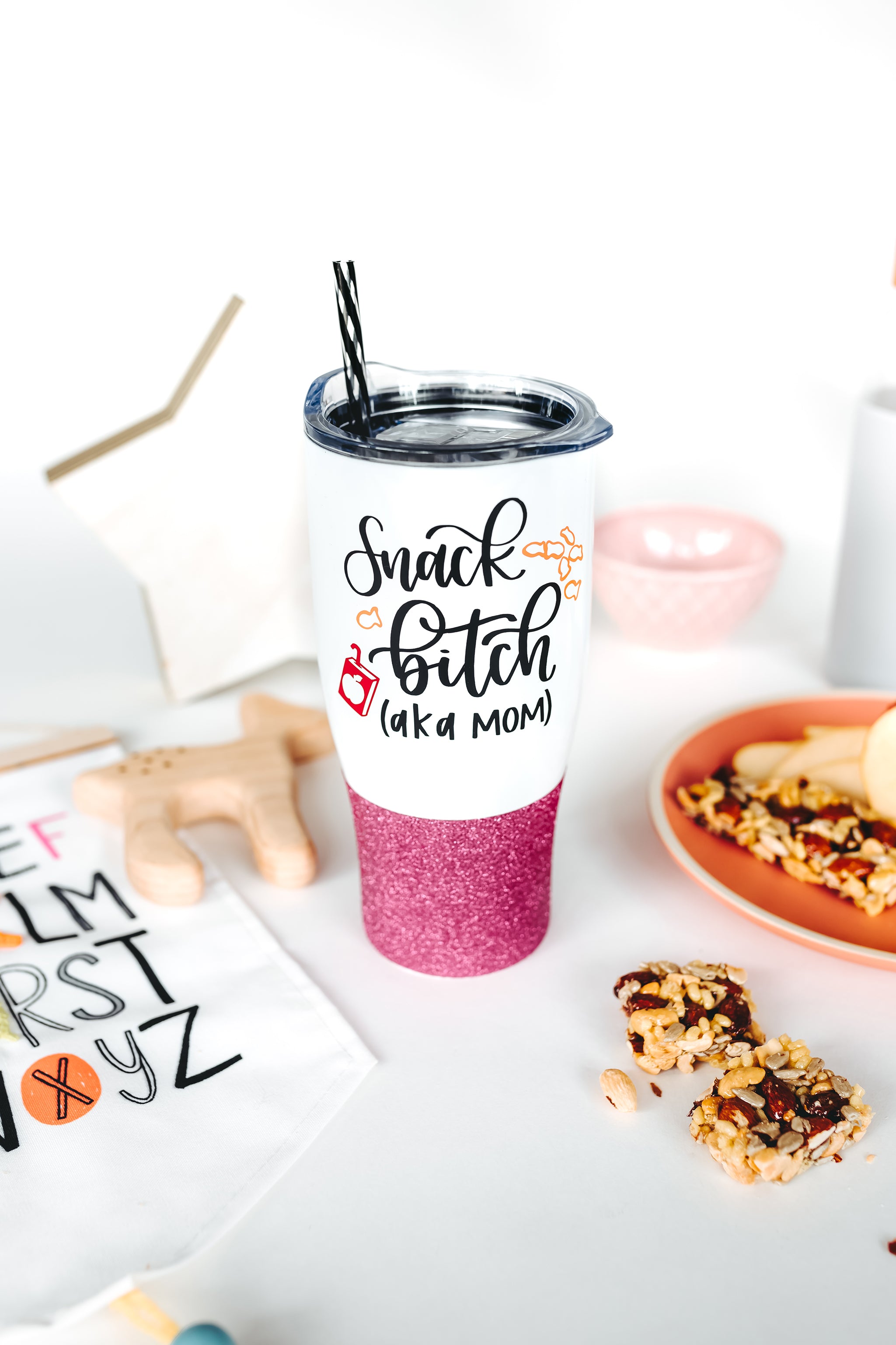 That Bitch custom glitter tumbler, coral glitter cup, funny travel mug –  GlitterGiftsAndMore