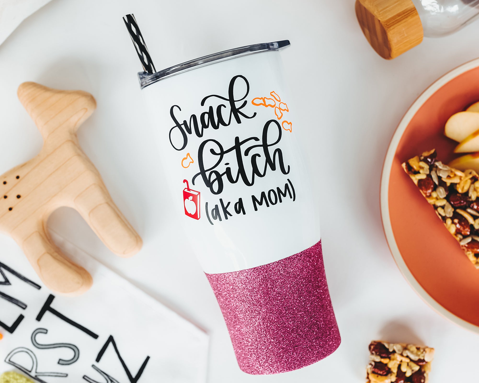 Snack Bitch Glitter Tumbler