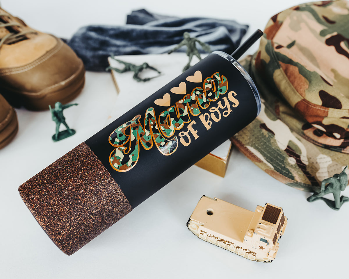 Mama of Boys Camo Print Tumbler