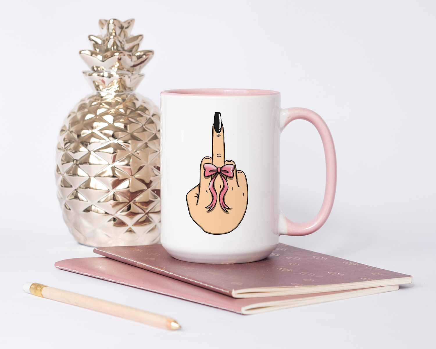 Middle Finger with Bow Coffee Mug