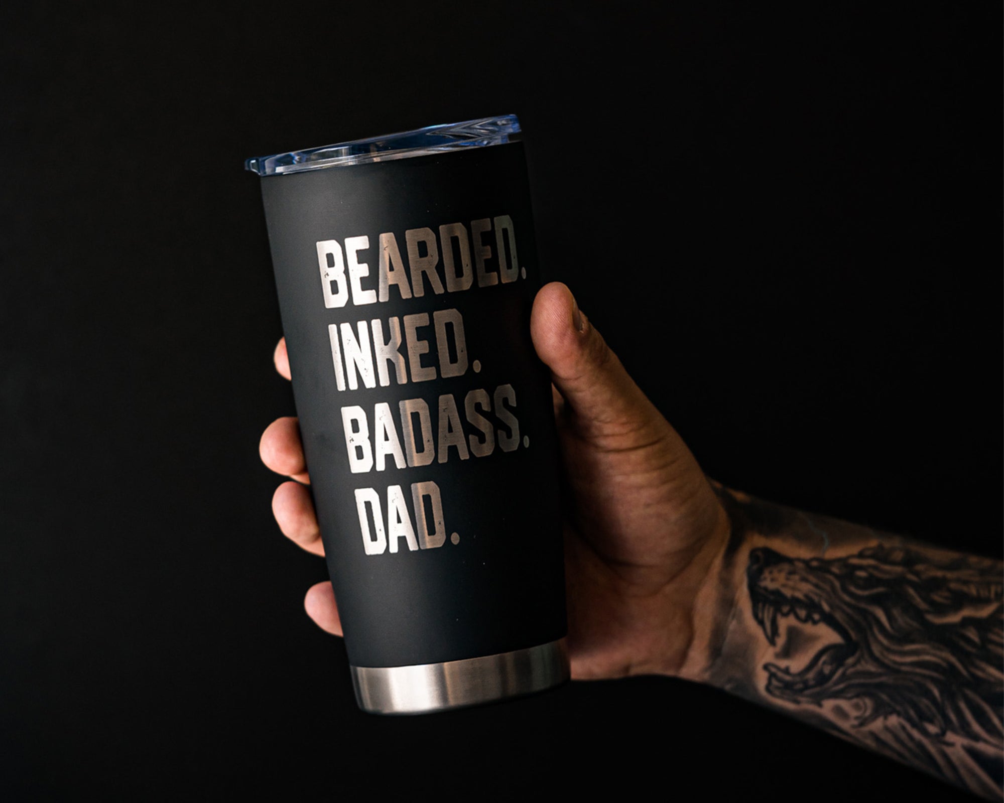 Bearded Inked Badass Dad Tumbler