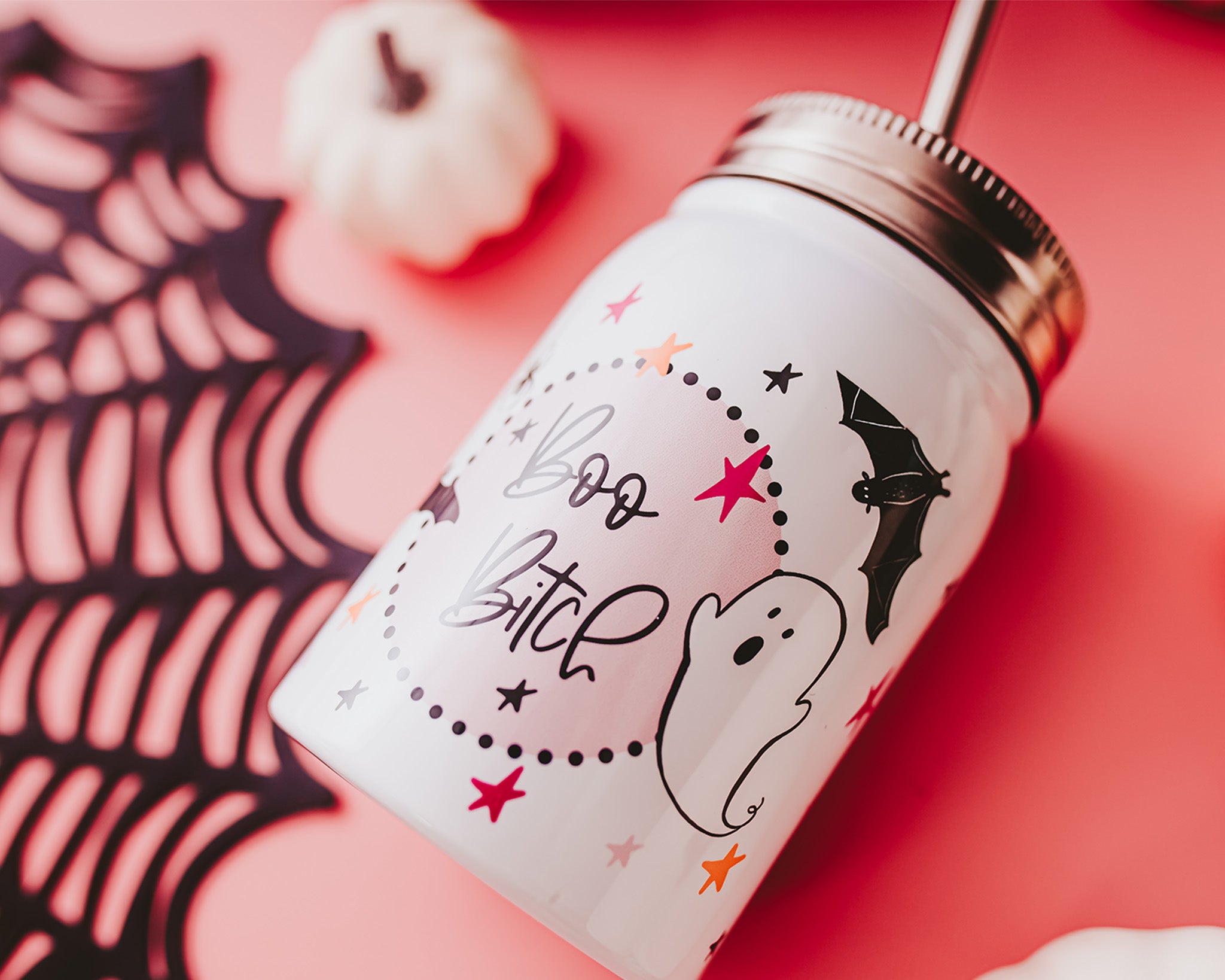 Boo Bitch Mason Jar Tumbler - Blush and Bold Collective