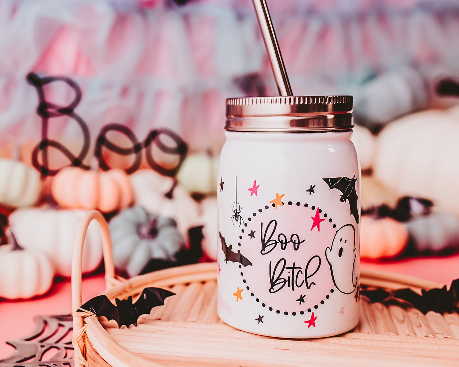 Boo Bitch Mason Jar Tumbler