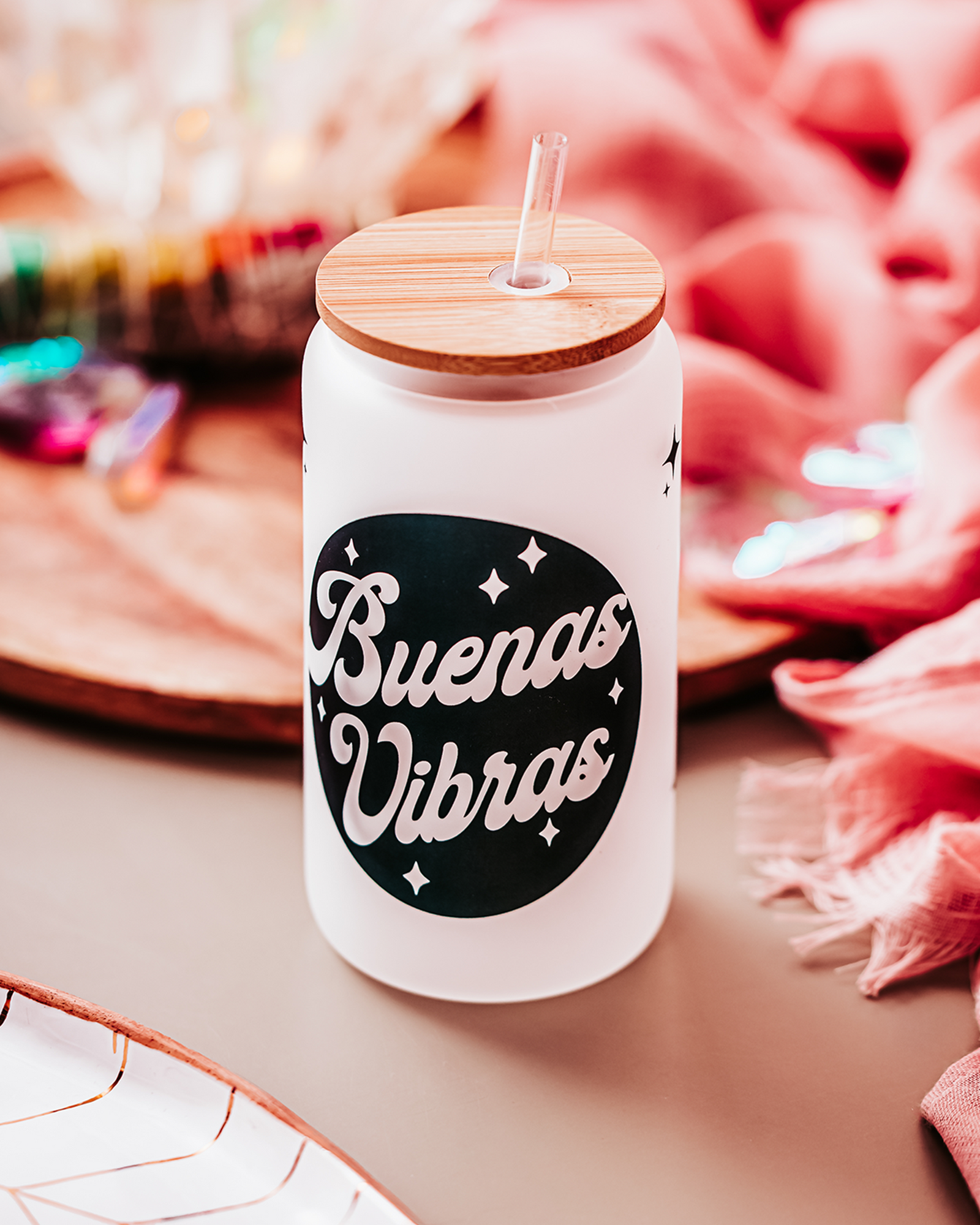 Buenas Vibras Glass Can Tumbler