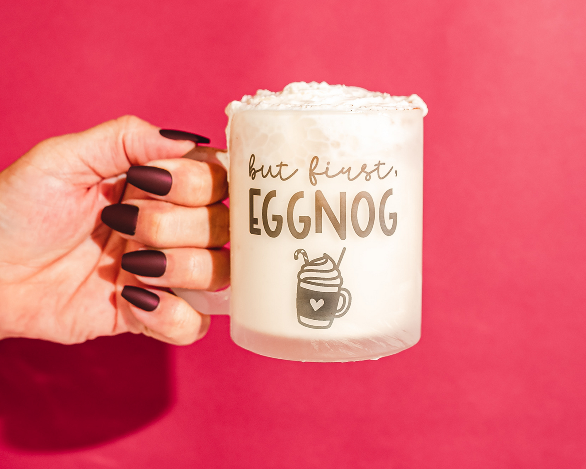But First Eggnog Glass Mug