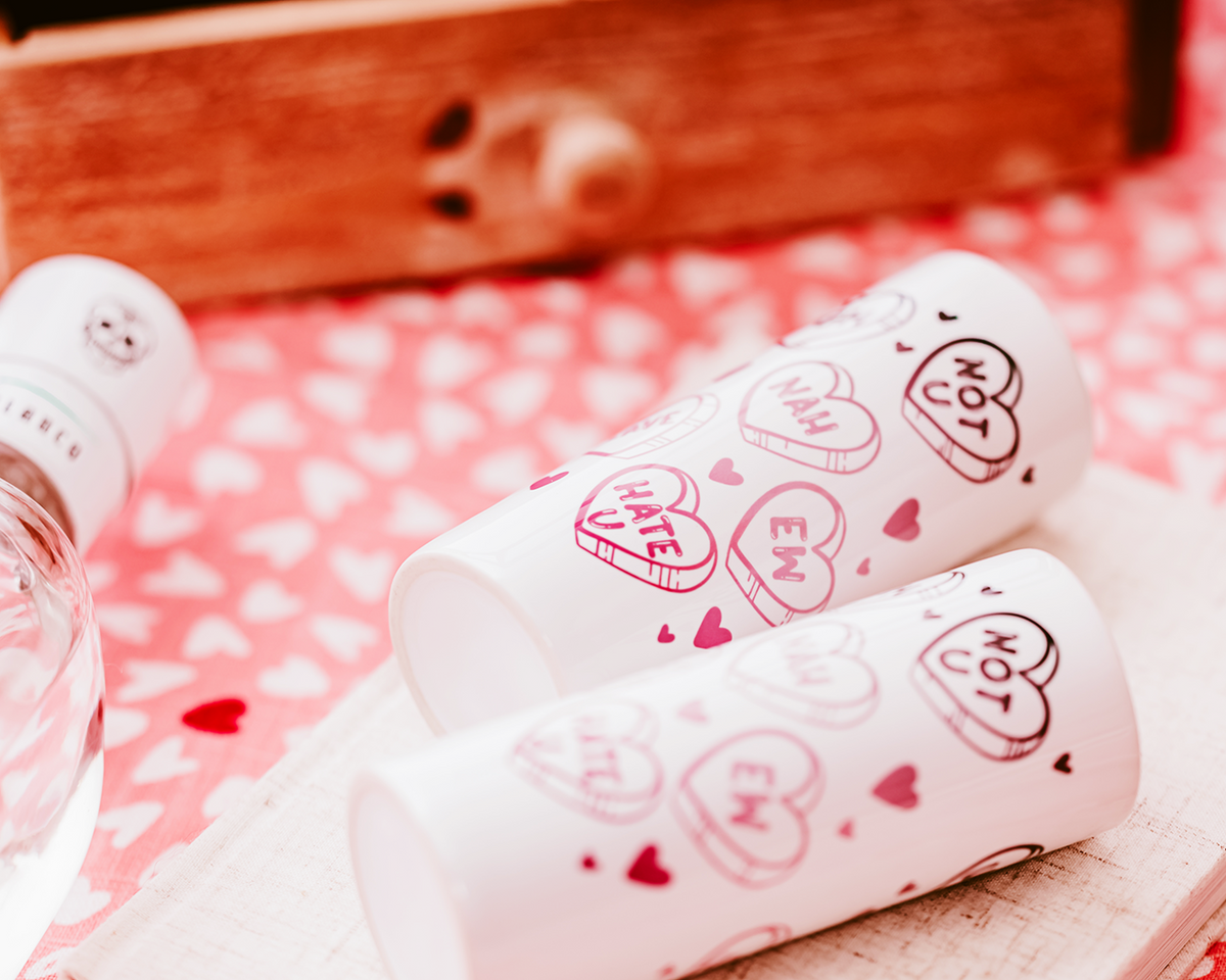 Sarcastic Conversational Hearts Shot Glasses