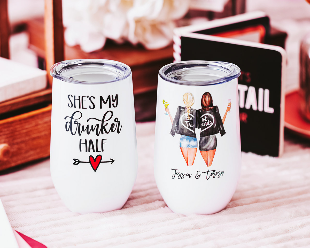 She&#39;s My Drunker Half Wine Tumbler Set