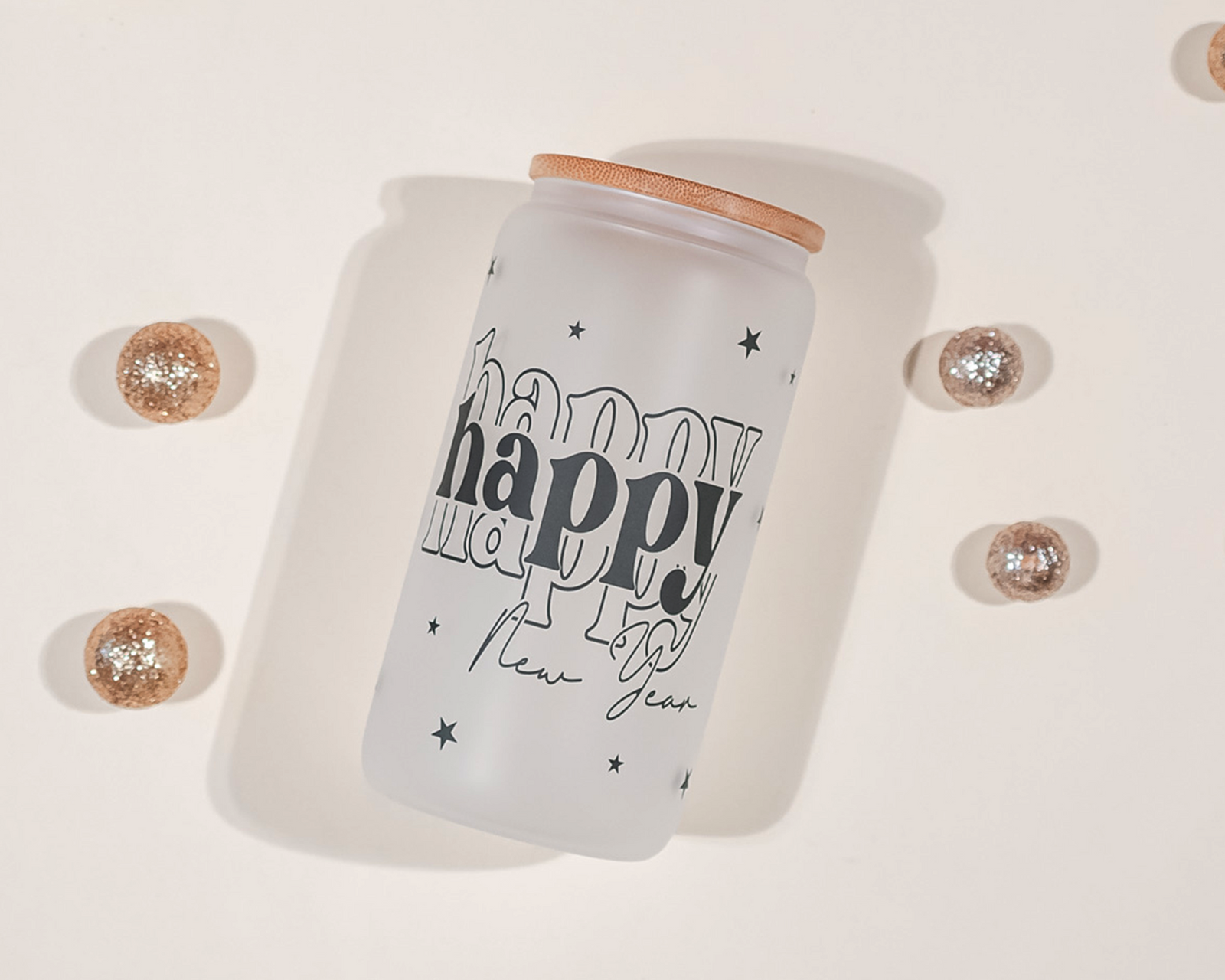 Happy New Year Glass Can Tumbler