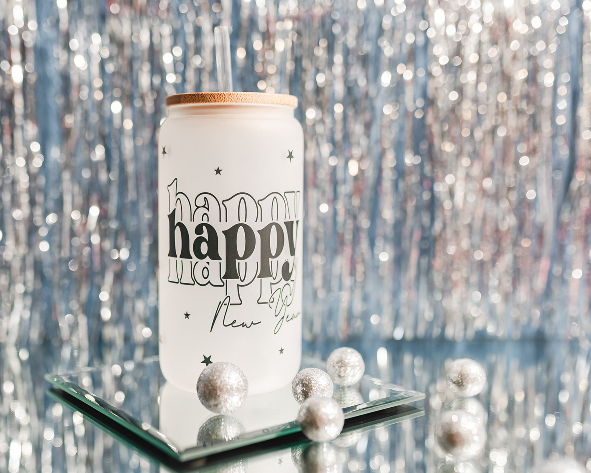 Happy New Year Glass Can Tumbler