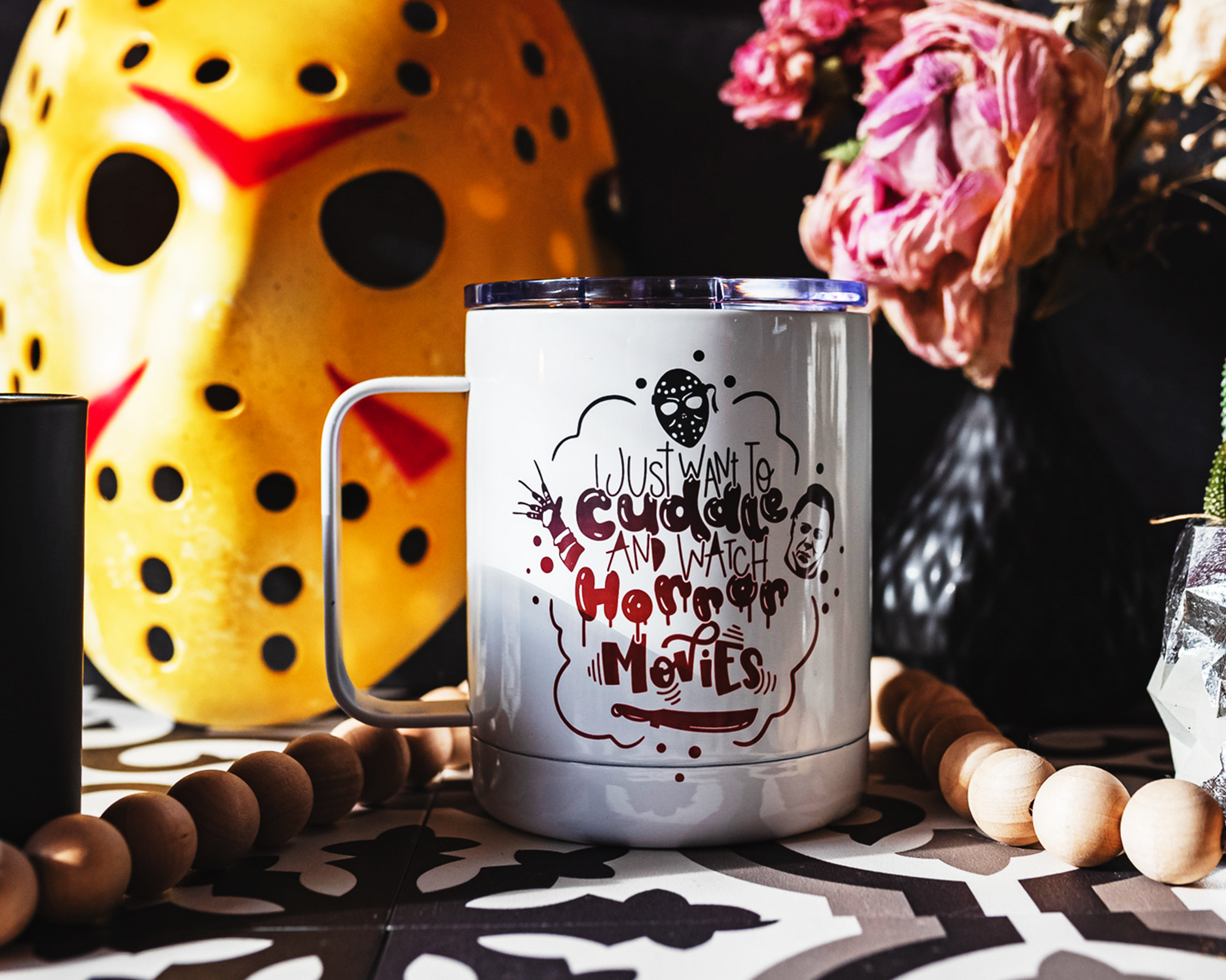 Cuddle & Watch Horror Movies Metal Mug