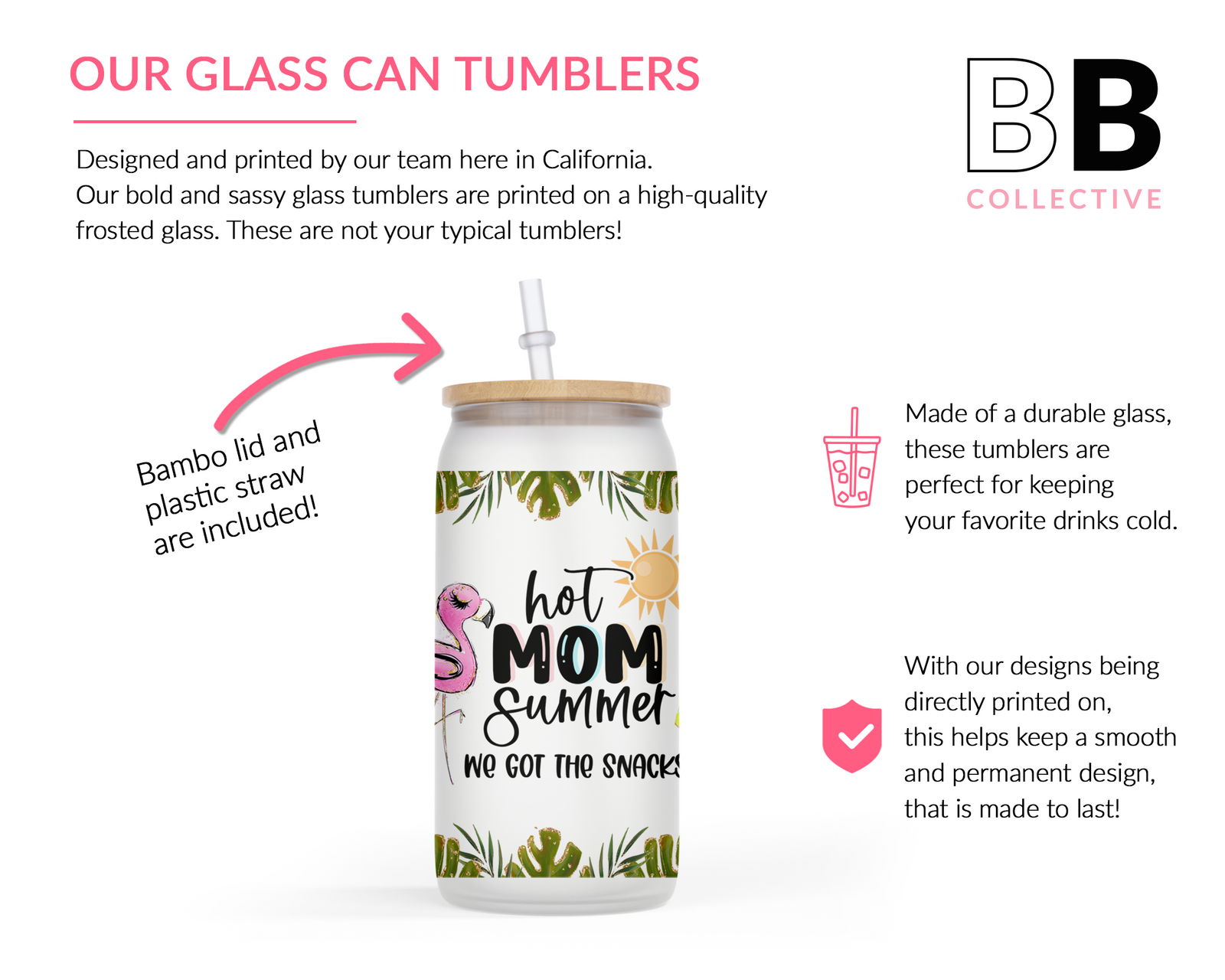 Hot Mom Summer Glass Can Tumbler