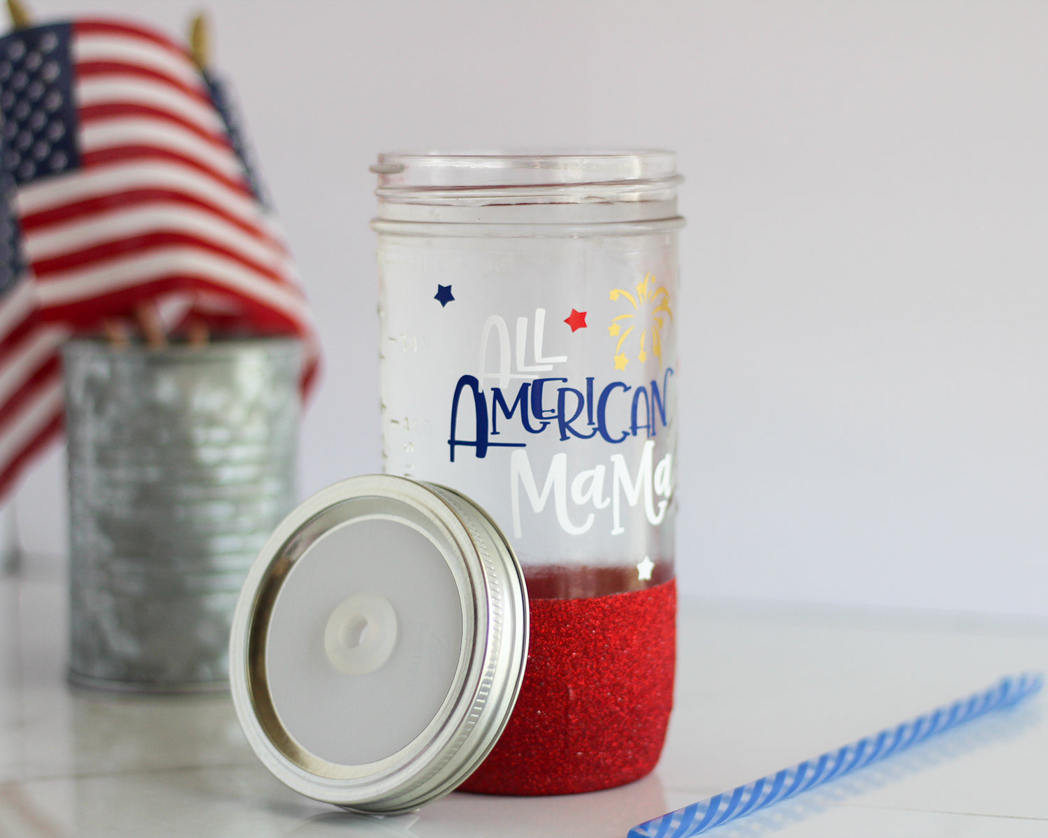 All American Mama Mason Jar Tumbler