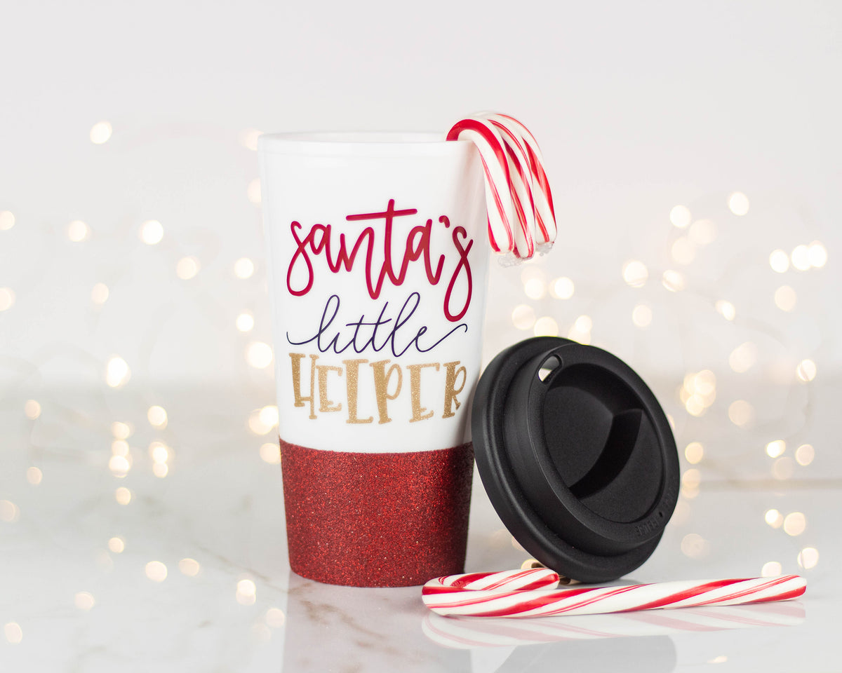 Santa&#39;s Little Helper Travel Tumbler