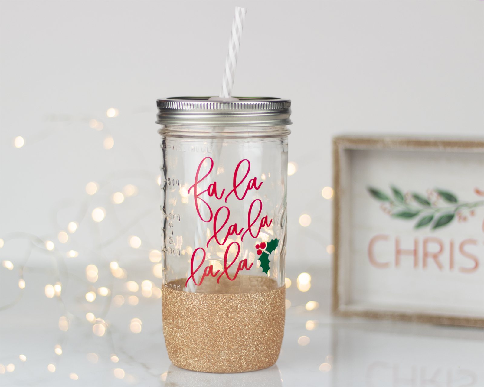 Fa La La La La La Mason Jar Tumbler