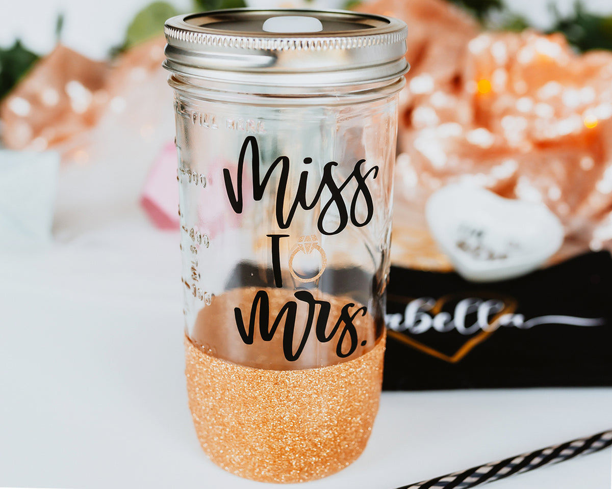 MIss to Mrs Mason Jar Tumbler