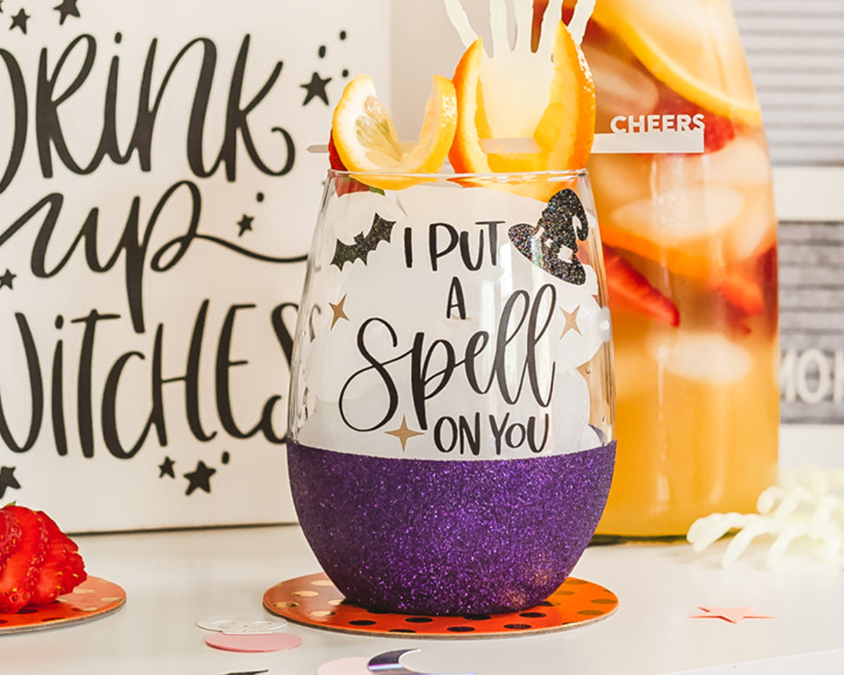 I Put A Spell On You Wine Glass
