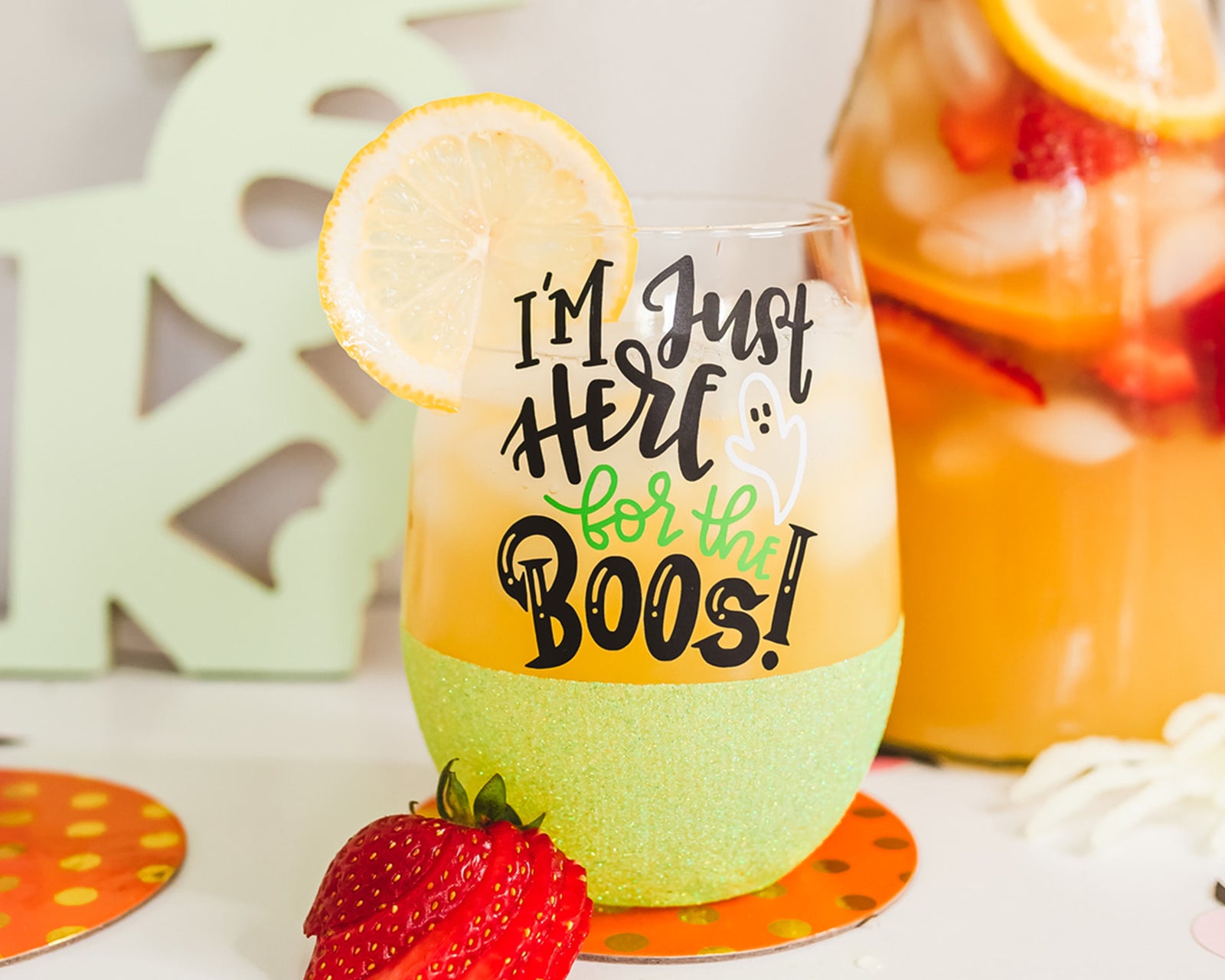 I'm Just Here For The Boos Wine Glass