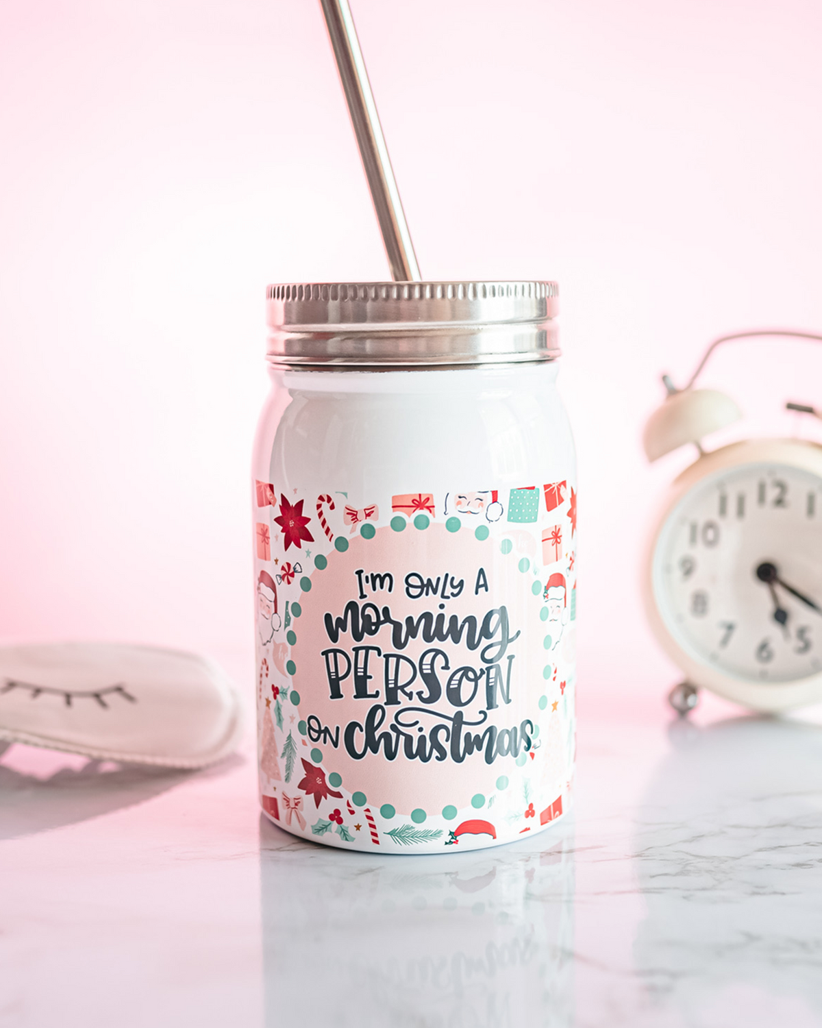 Christmas Morning Mason Jar Tumbler
