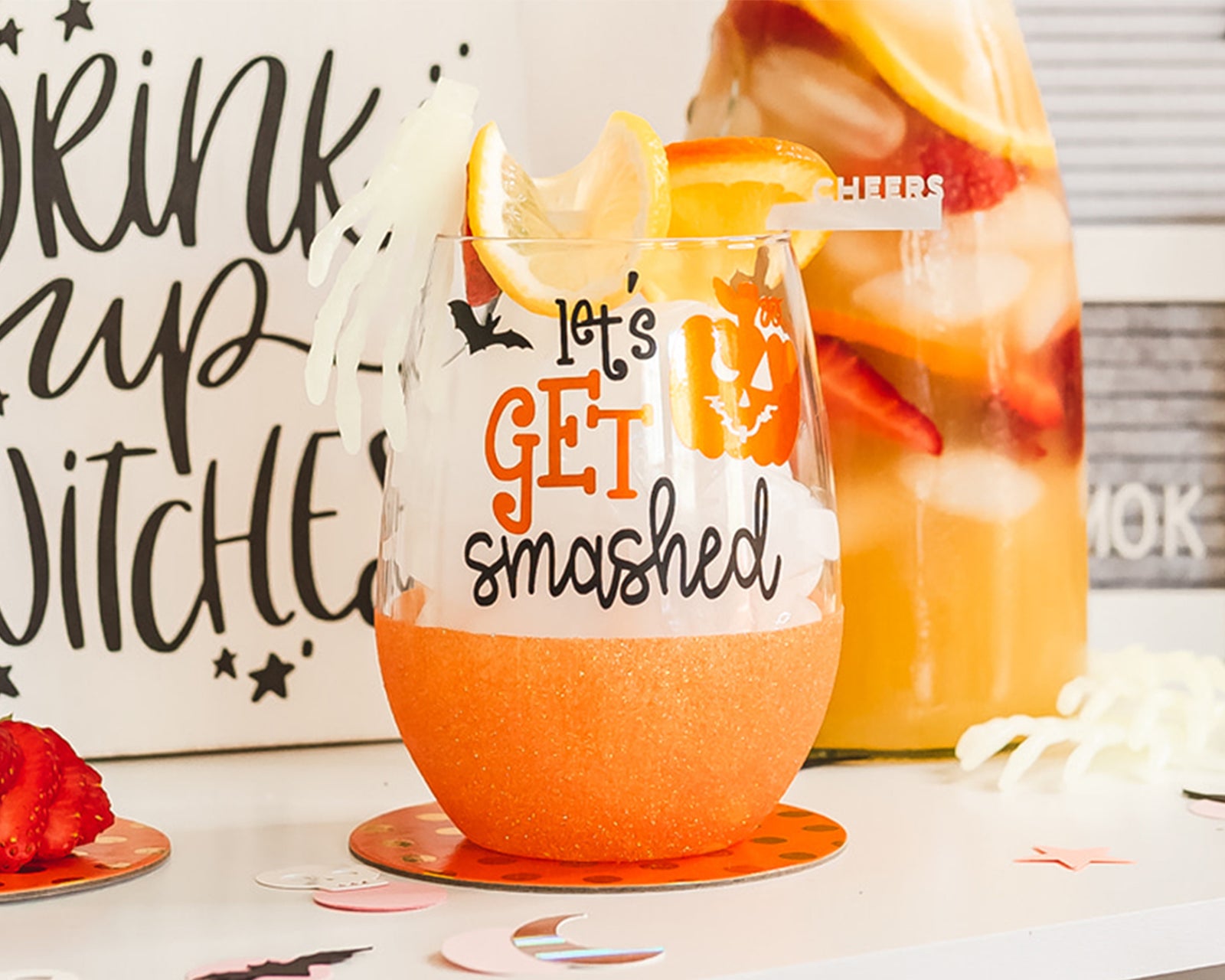 Let's Get Smashed Wine Glass