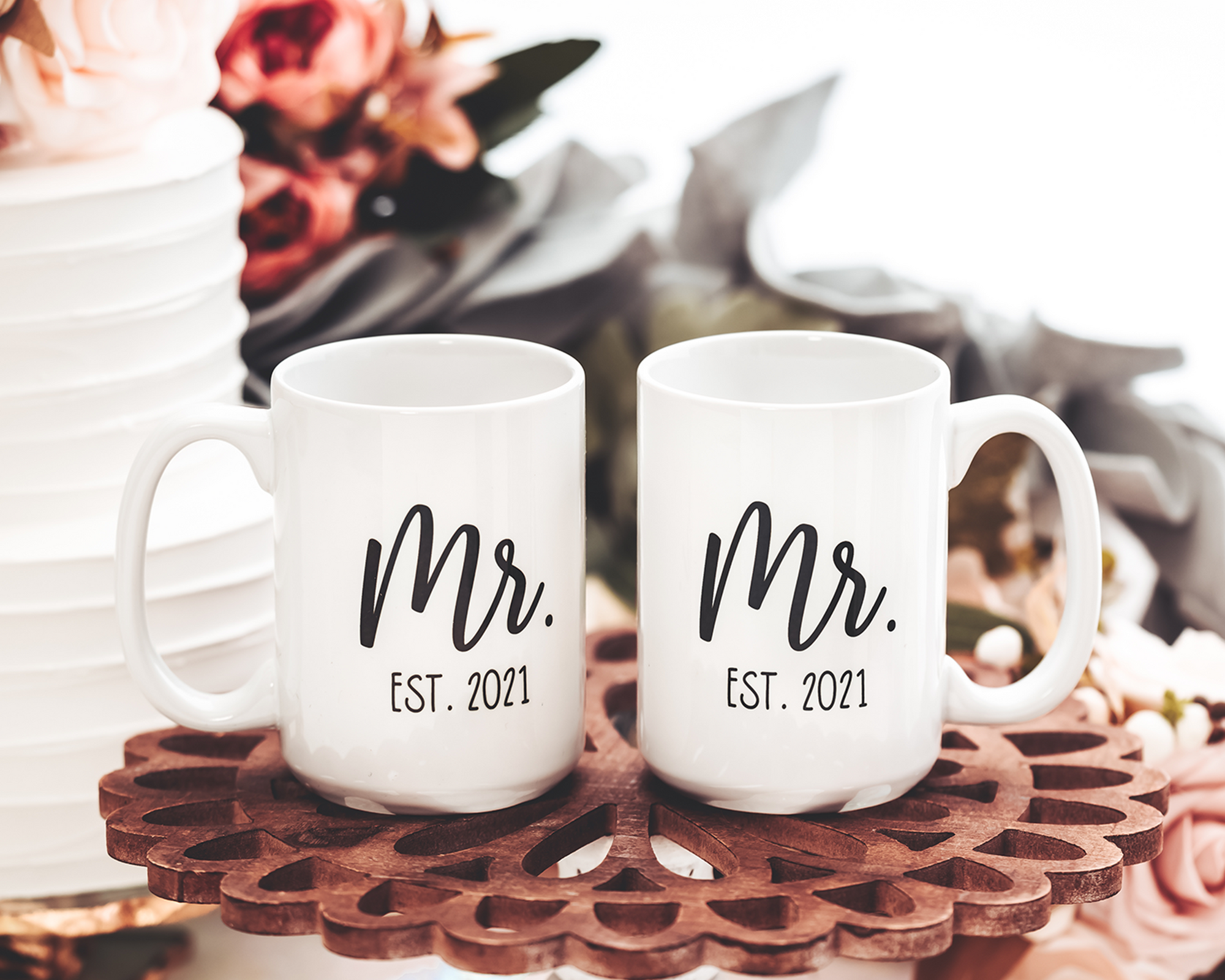 Mr. & Mr. Engagement Mug Set